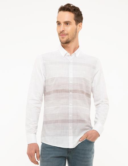 Gri Slim Fit Uzun Kollu Gömlek - 50216663018