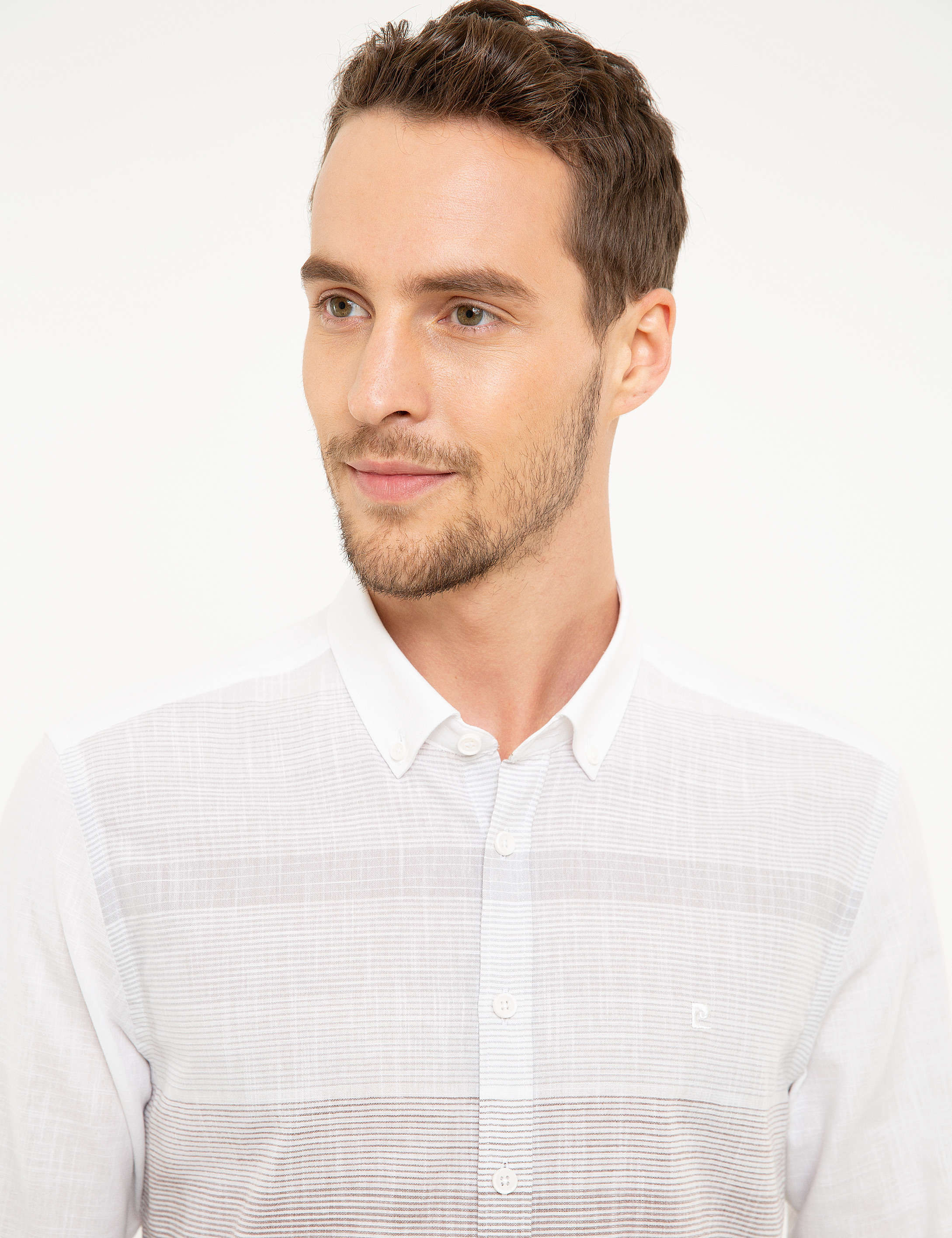 Gri Slim Fit Uzun Kollu Gömlek