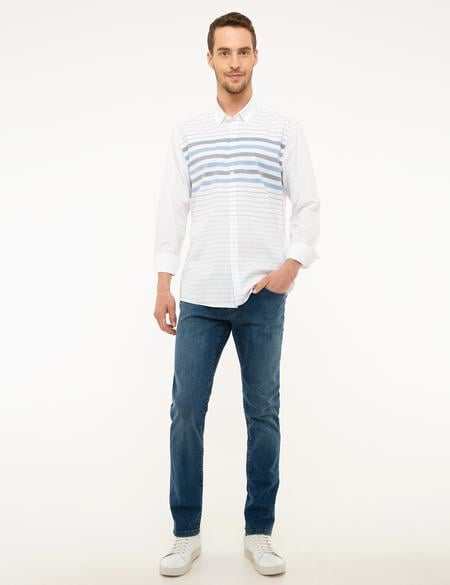 Lacivert Slim Fit Uzun Kollu Gömlek - 50216678001