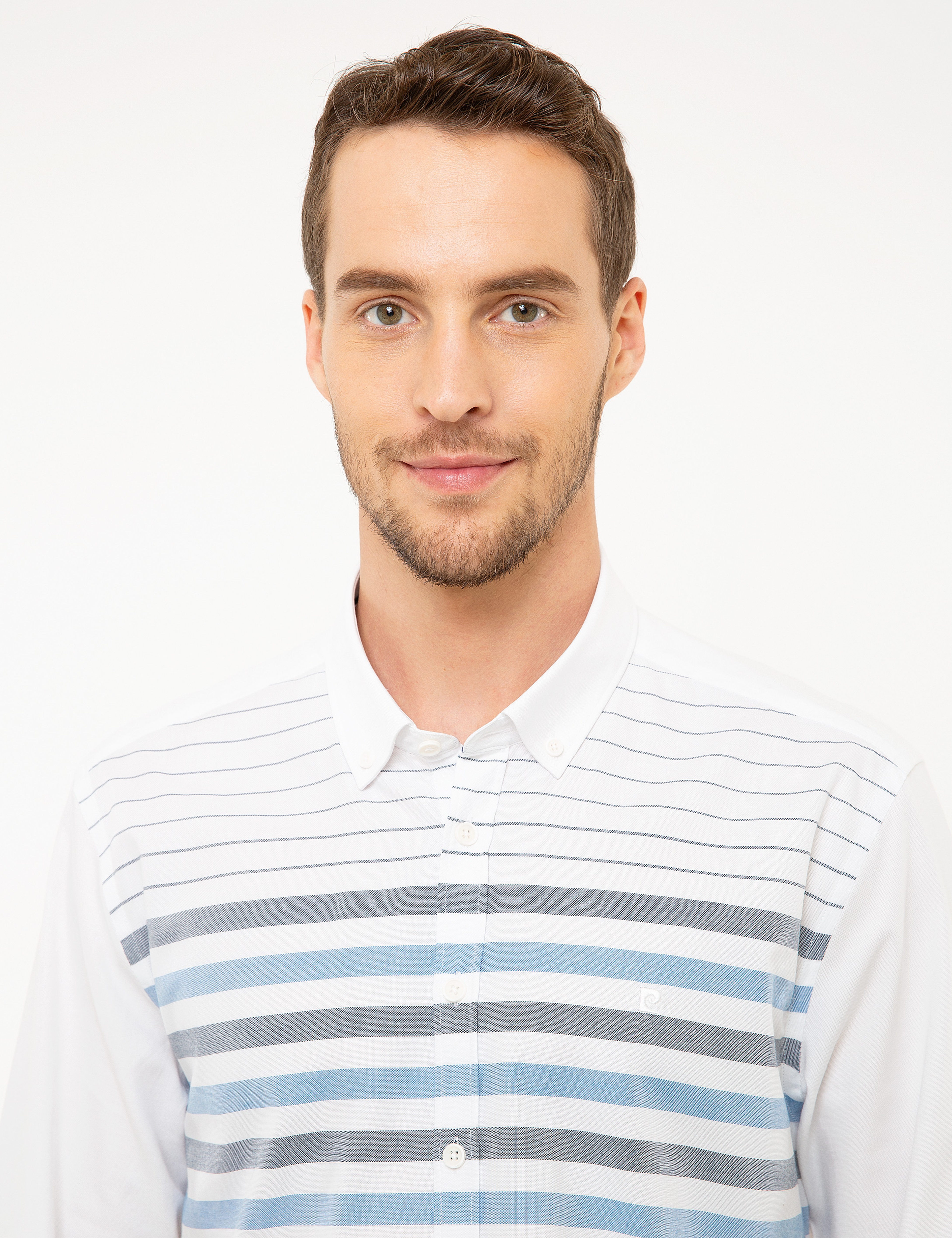 Lacivert Slim Fit Uzun Kollu Gömlek - Image 2