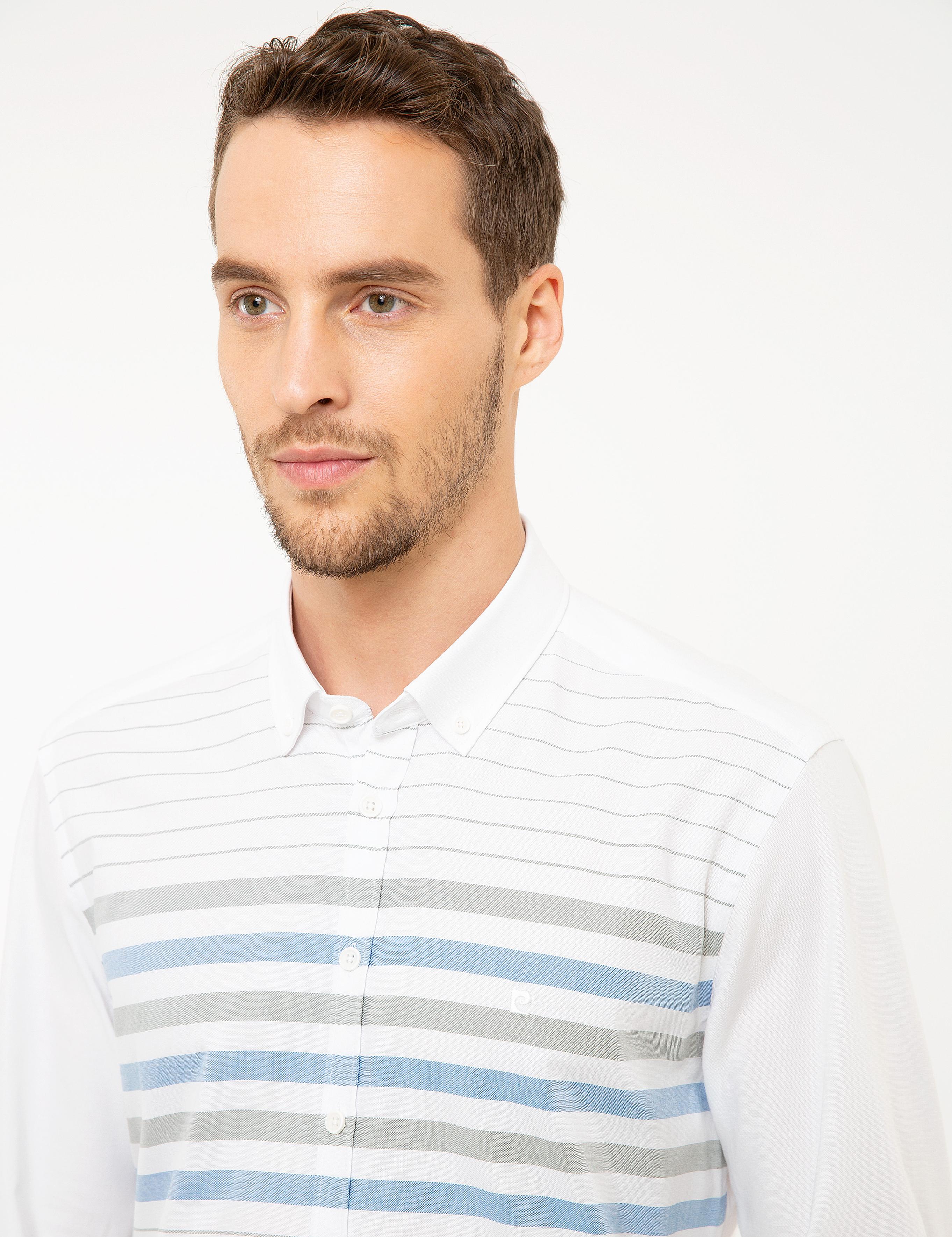 Yeşil Slim Fit Uzun Kollu Gömlek