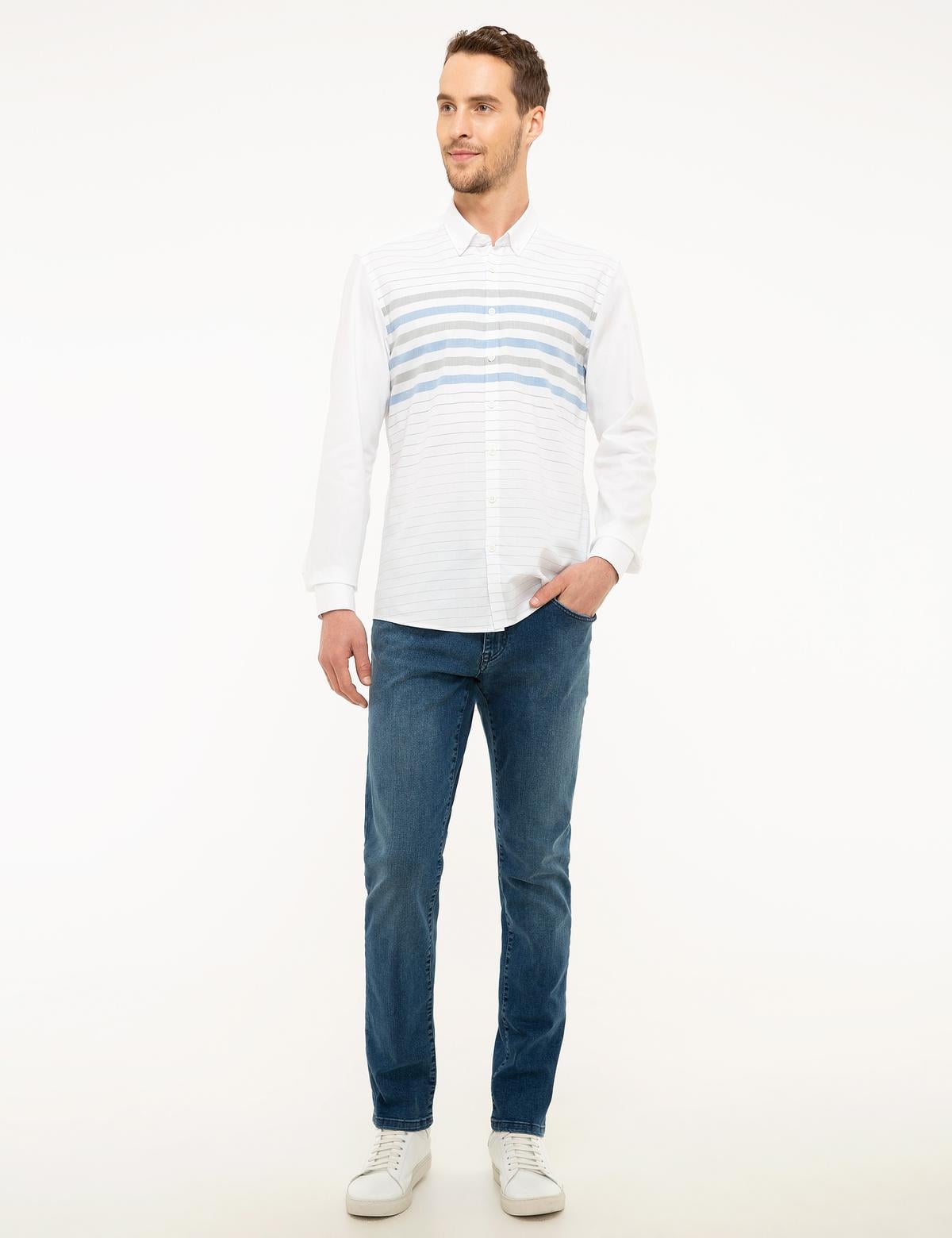 Yeşil Slim Fit Uzun Kollu Gömlek - 50216678010