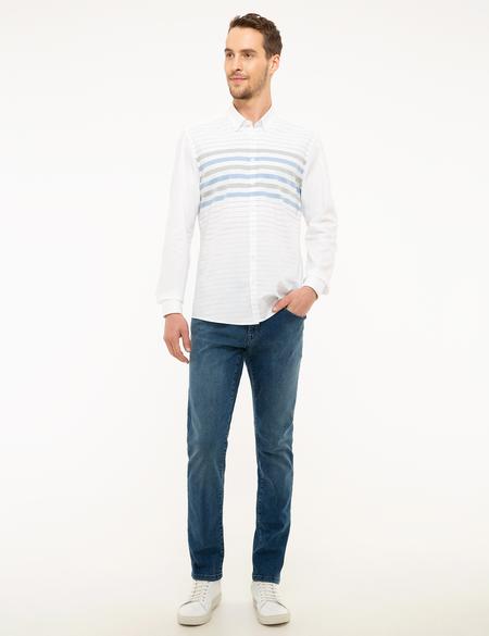 Yeşil Slim Fit Uzun Kollu Gömlek - 50216678010