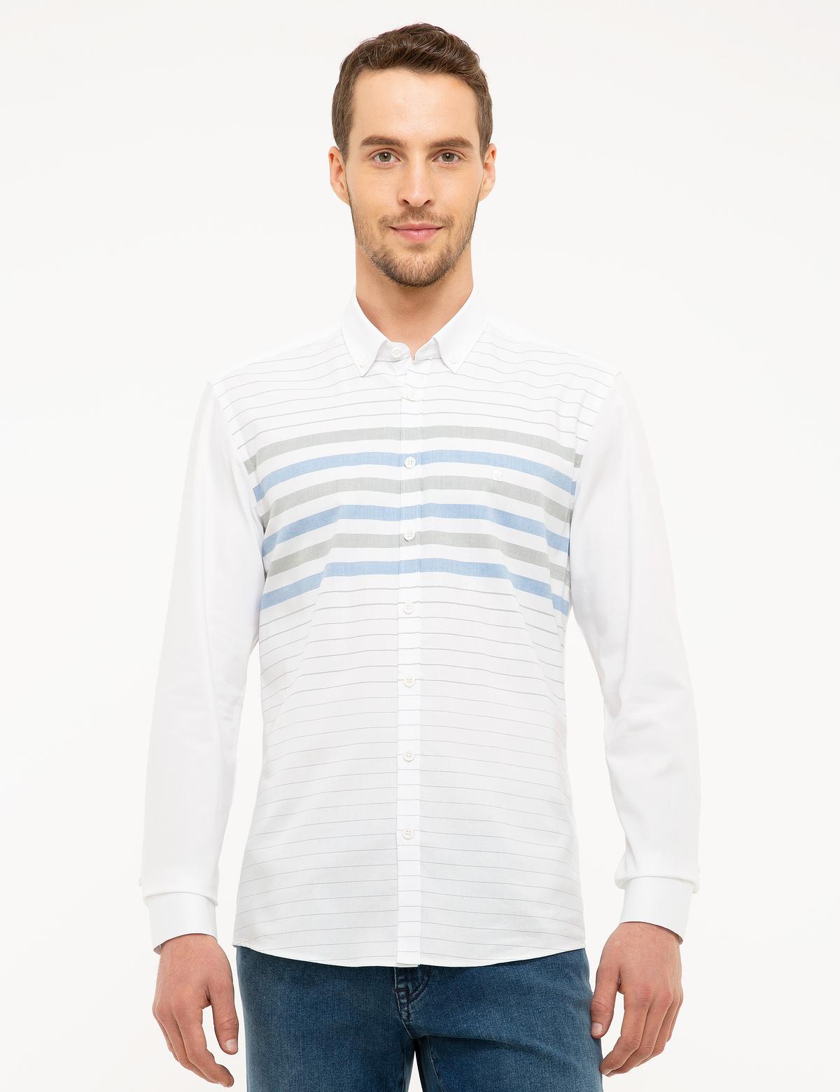 Yeşil Slim Fit Uzun Kollu Gömlek - 50216678010