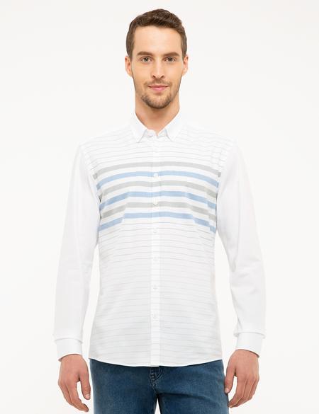 Yeşil Slim Fit Uzun Kollu Gömlek - 50216678010