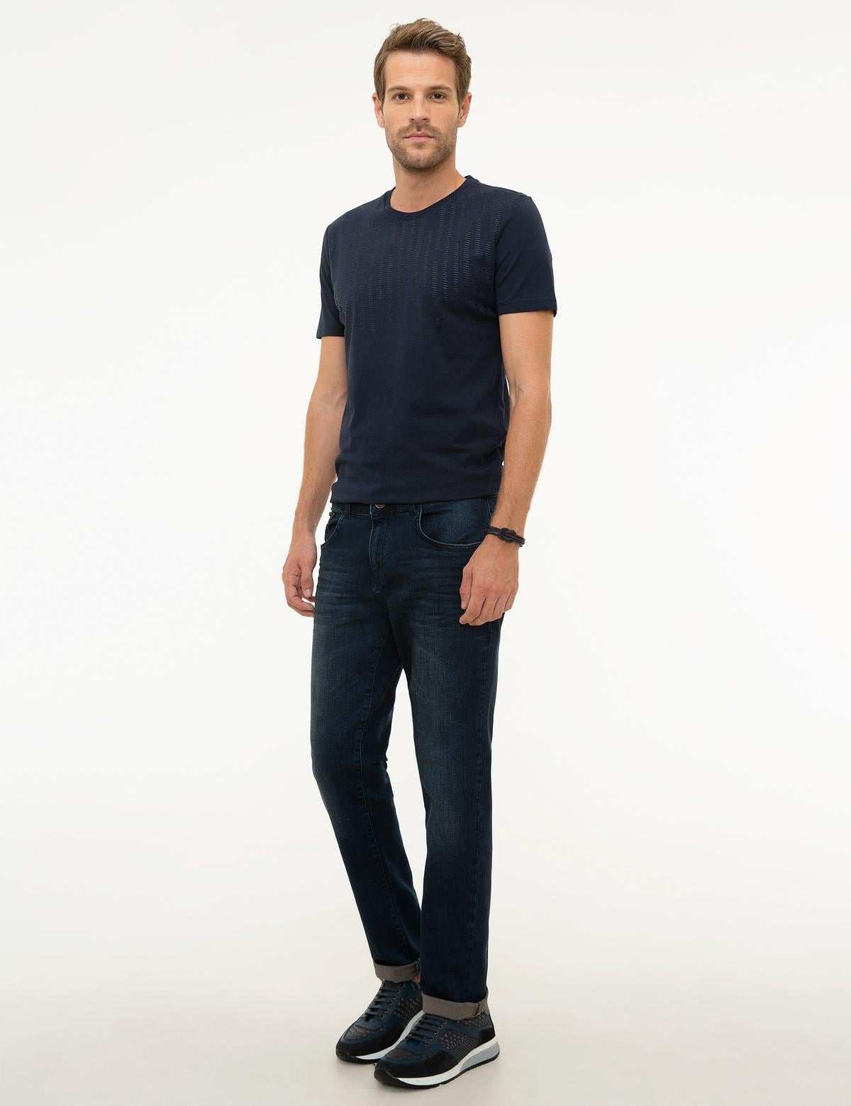 Lacivert Slim Fit Jean Pantolon - 50218098008