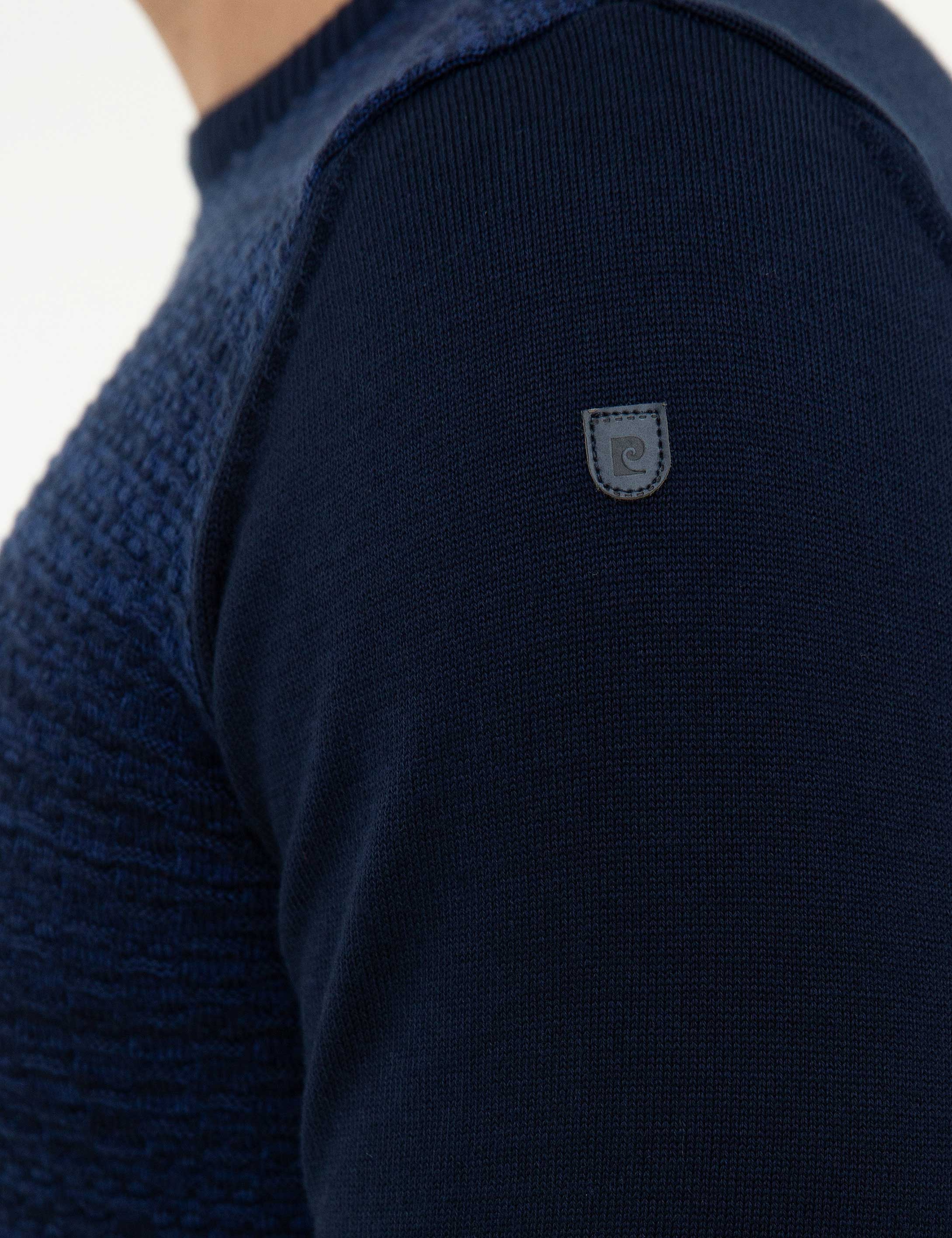 Lacivert Slim Fit Triko Kazak - Image 6