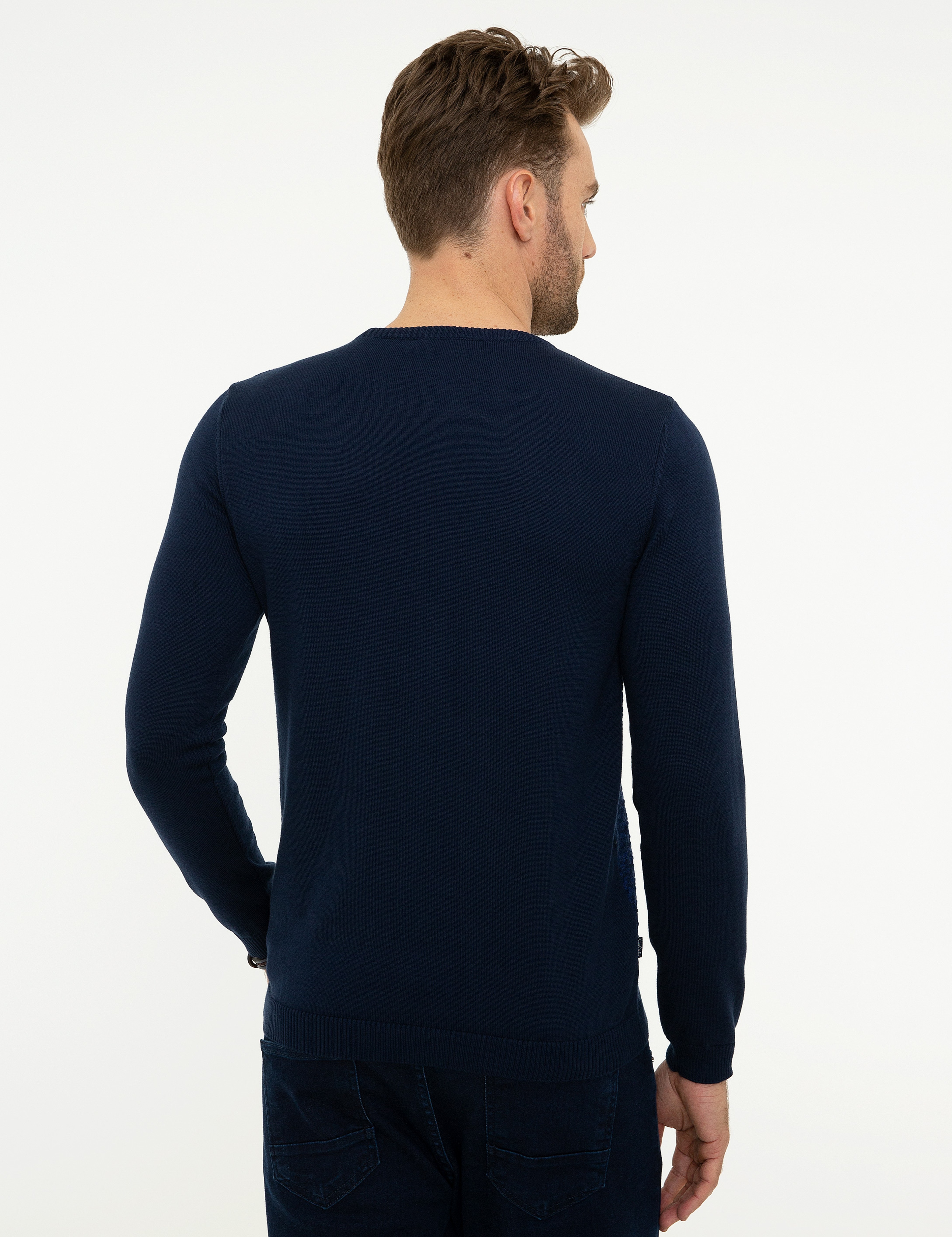Lacivert Slim Fit Triko Kazak - Image 4
