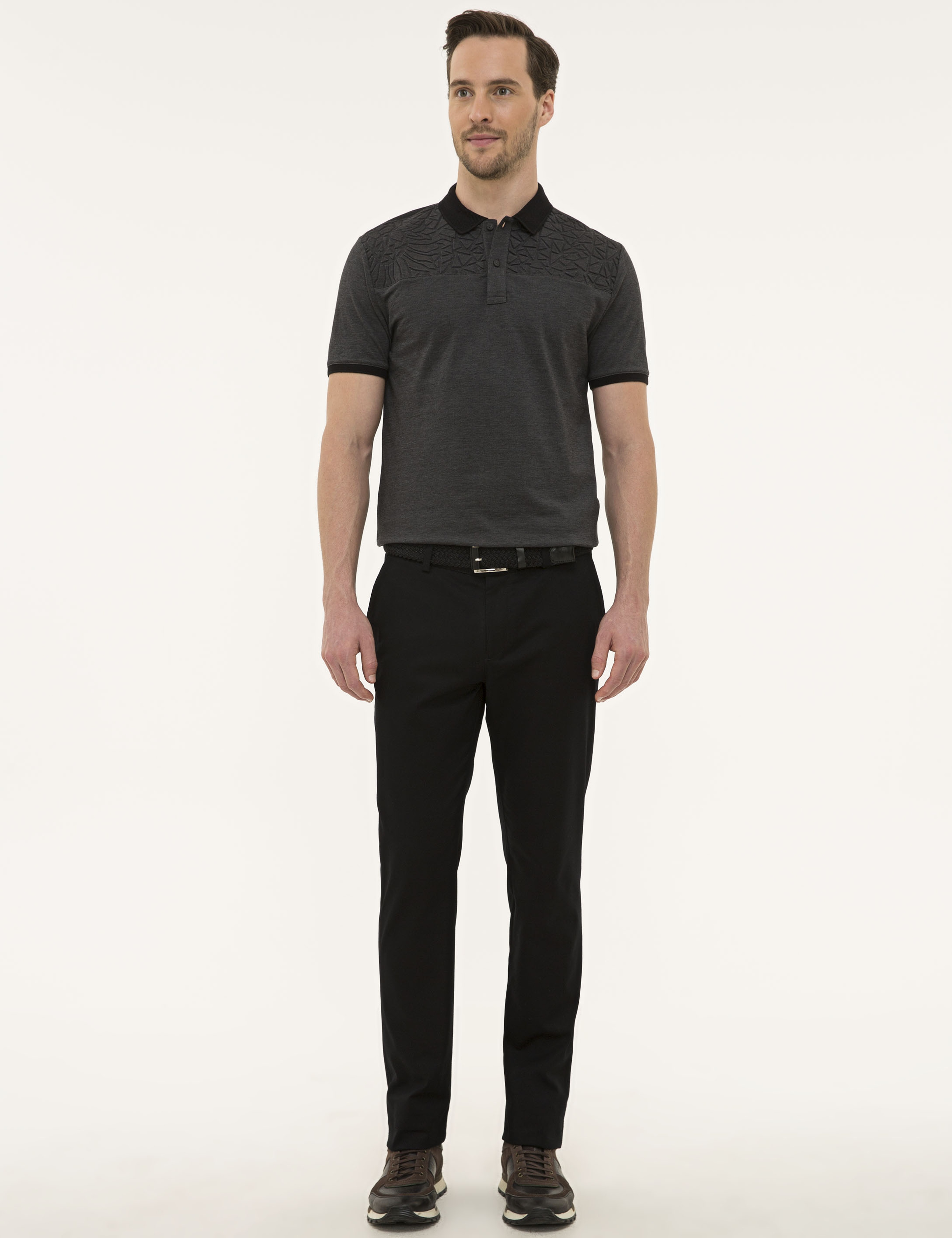 Siyah Regular Fit Chino Pantolon