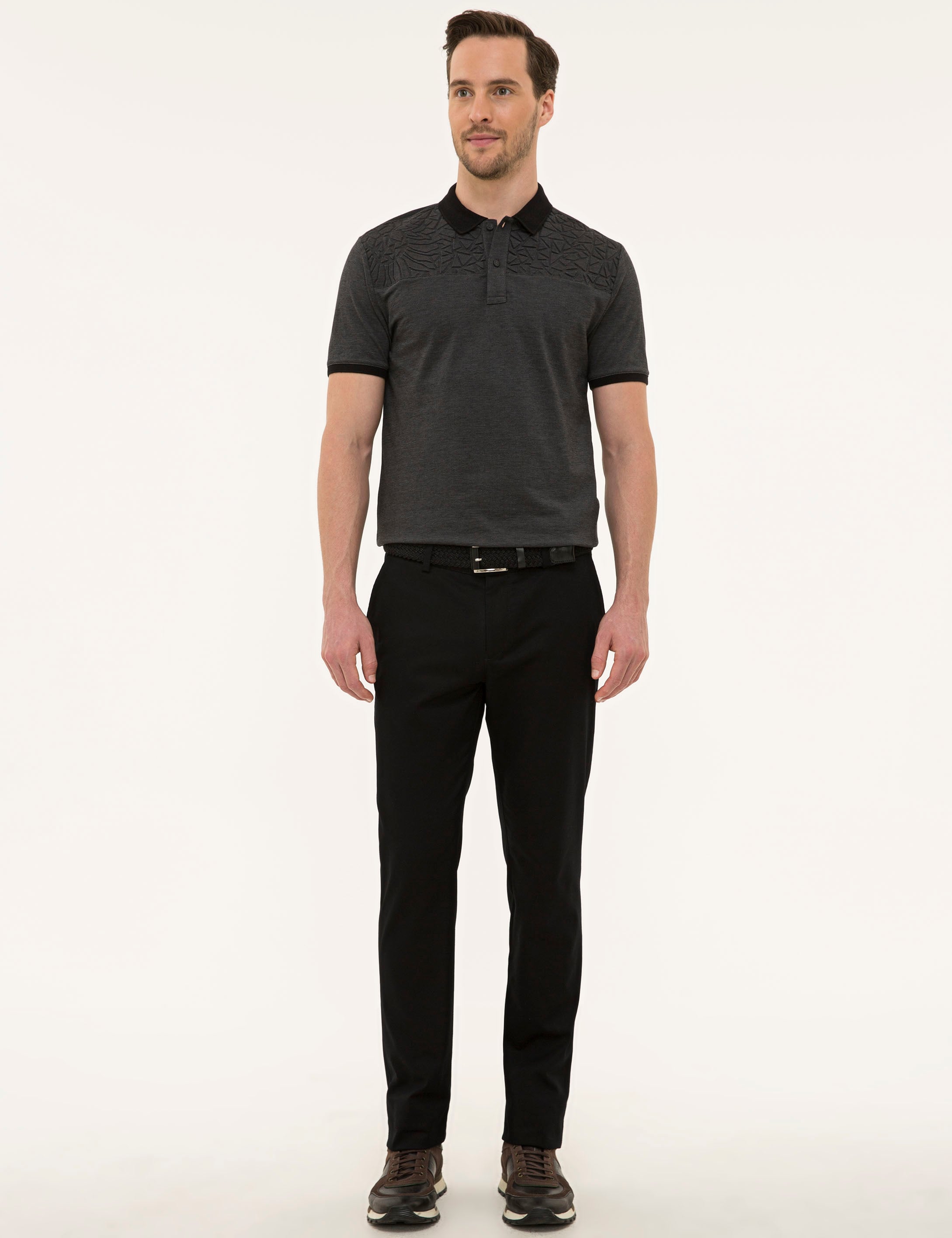 Siyah Regular Fit Chino Pantolon