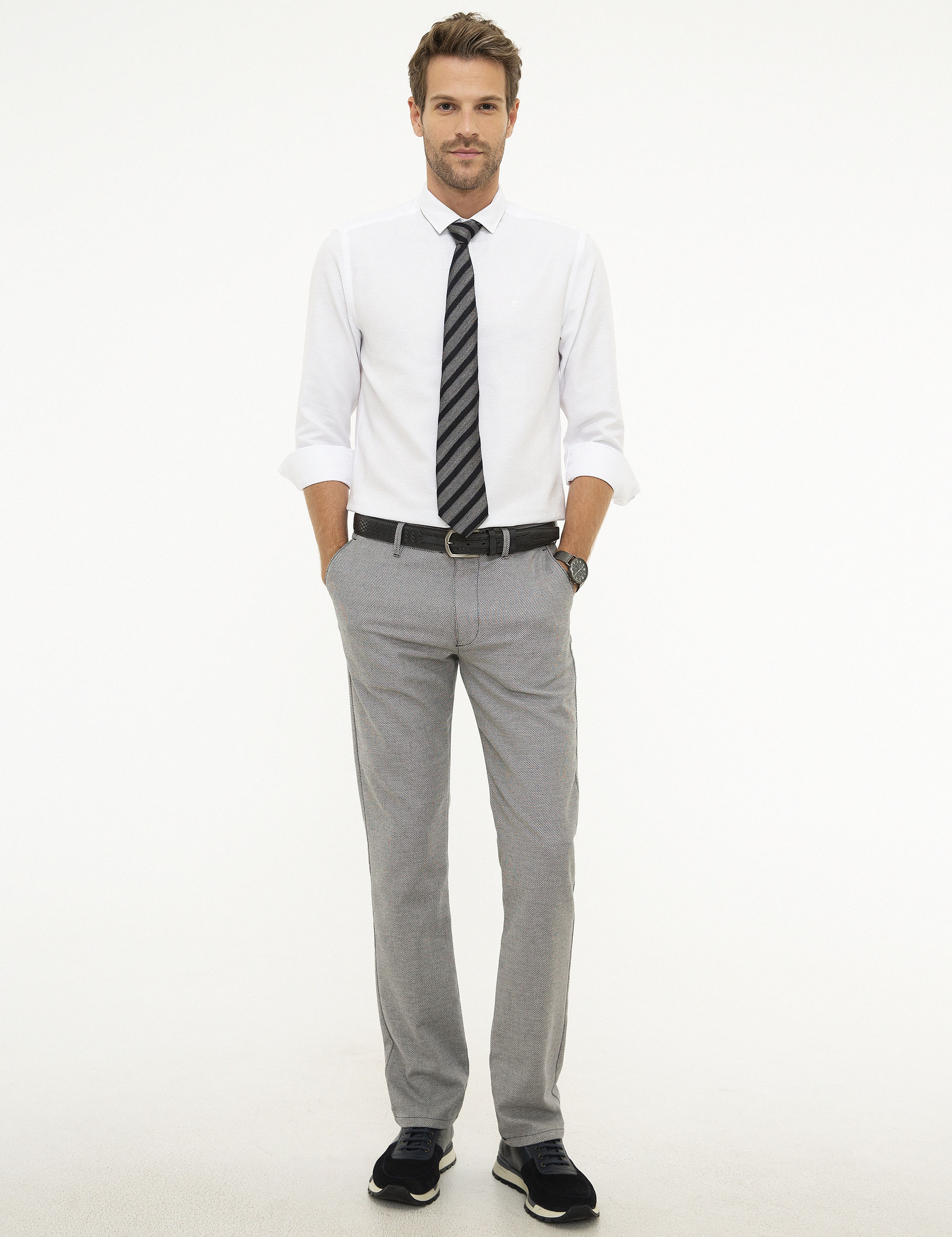 Lacivert Regular Fit Chino Pantolon - Image 1