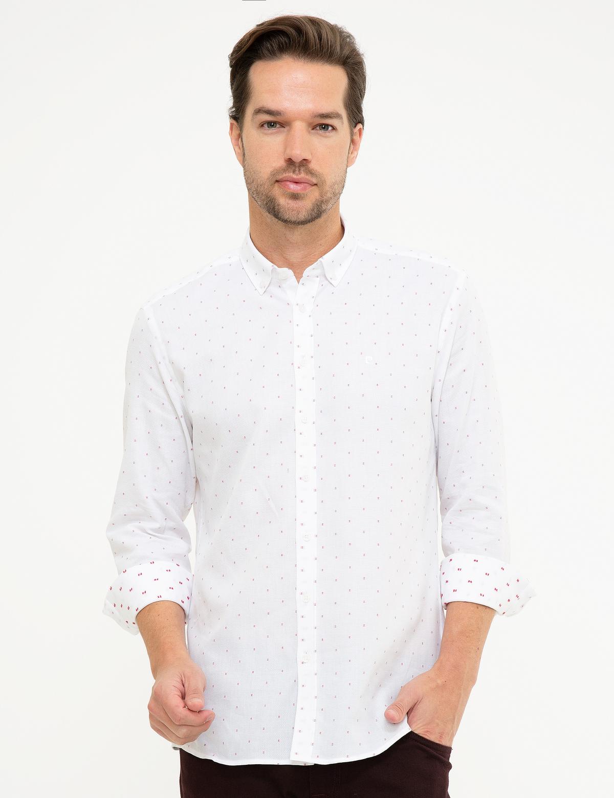 Bordo Slim Fit Uzun Kollu Gömlek