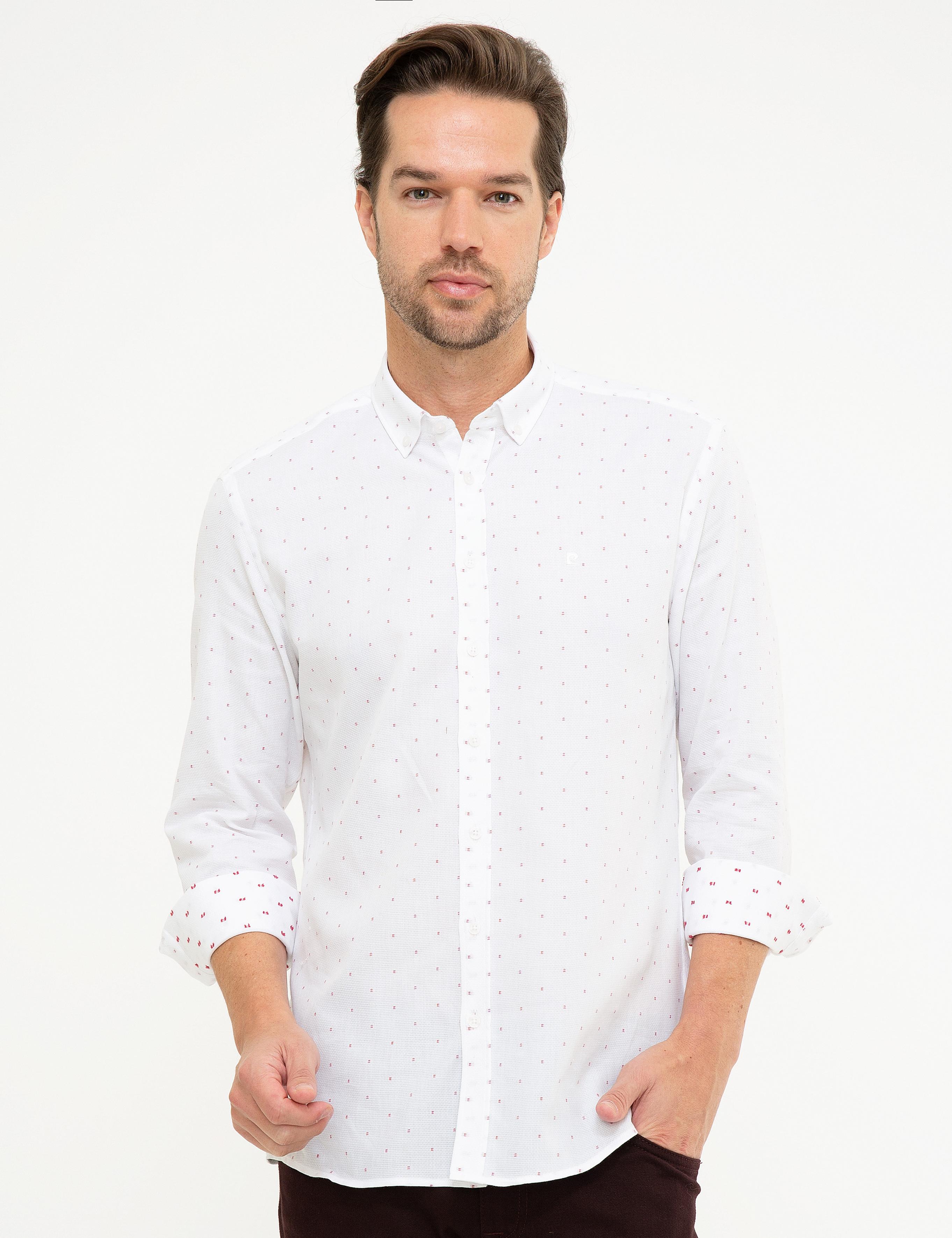 Bordo Slim Fit Uzun Kollu Gömlek