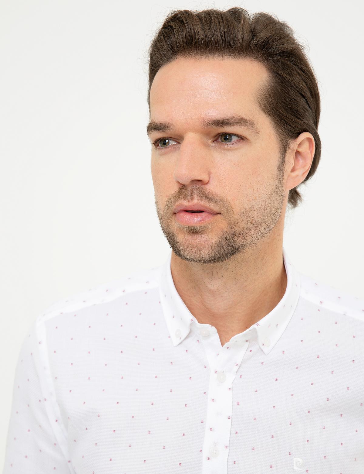 Bordo Slim Fit Uzun Kollu Gömlek - 50219452006