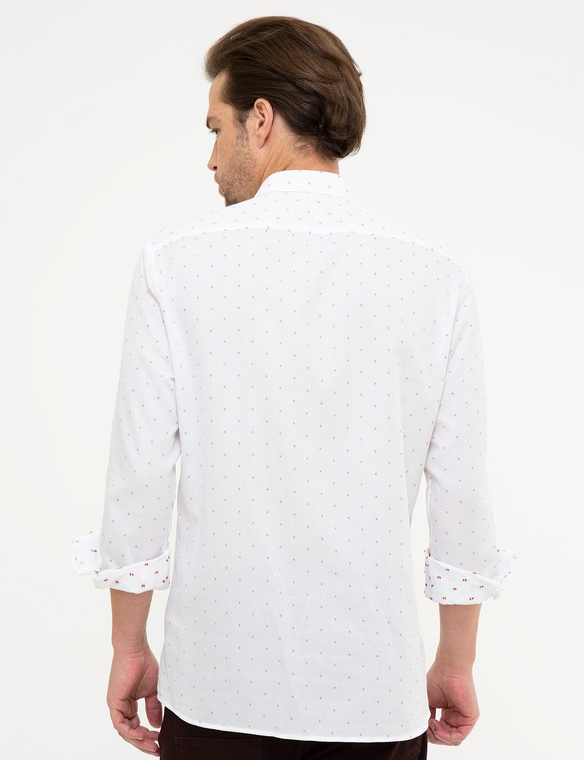 Bordo Slim Fit Uzun Kollu Gömlek - 50219452006