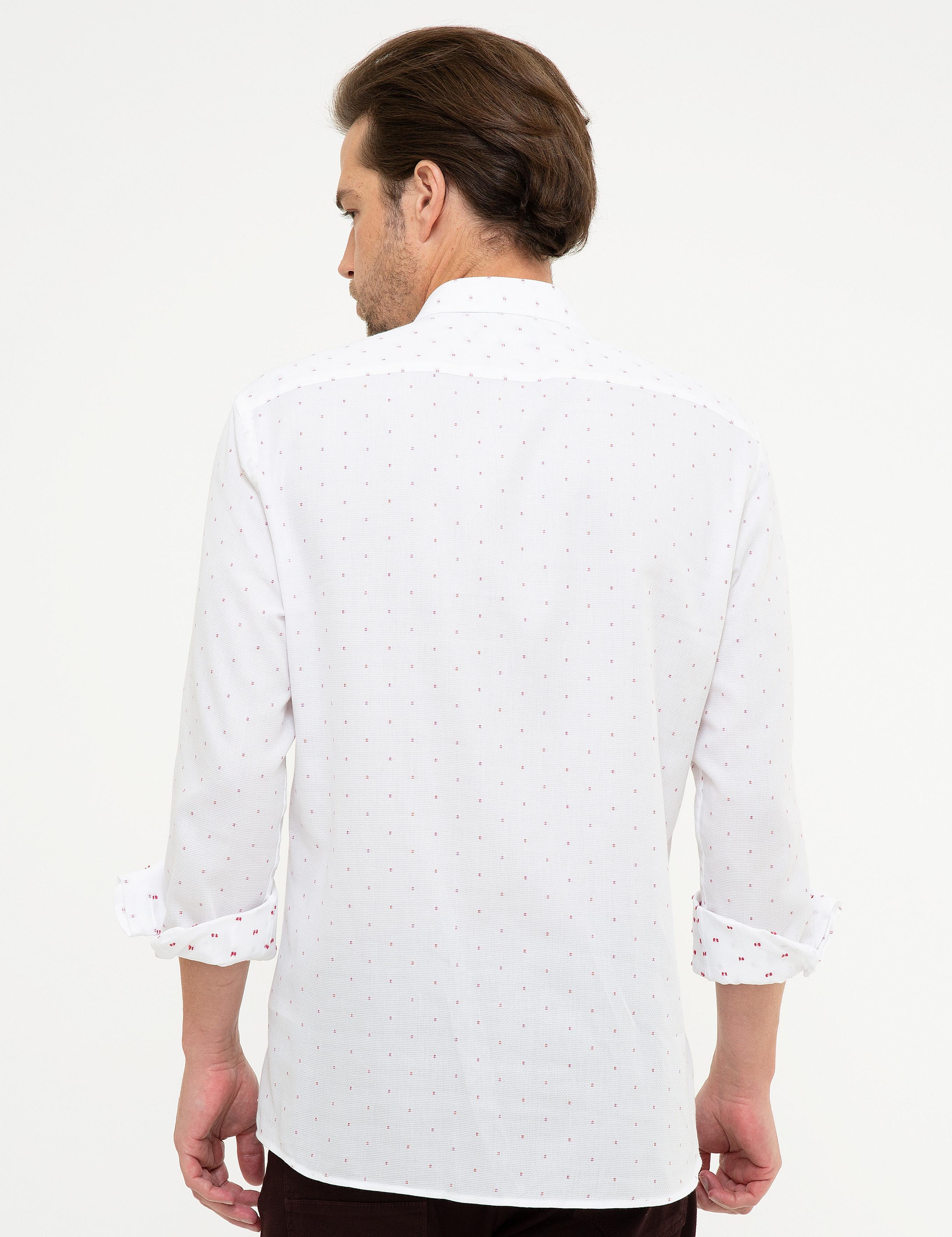 Bordo Slim Fit Uzun Kollu Gömlek