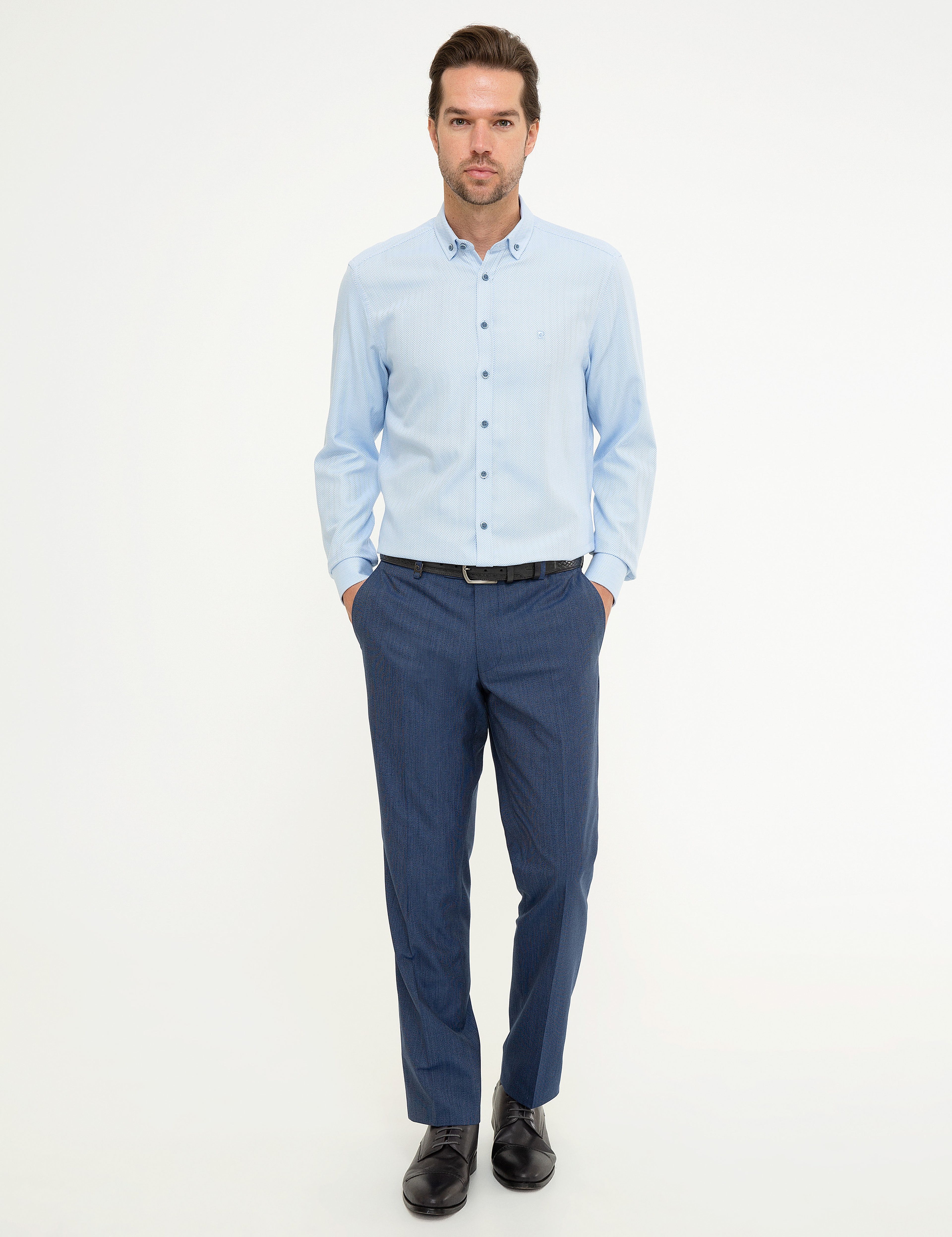 Açık Mavi Slim Fit Gömlek - Image 4