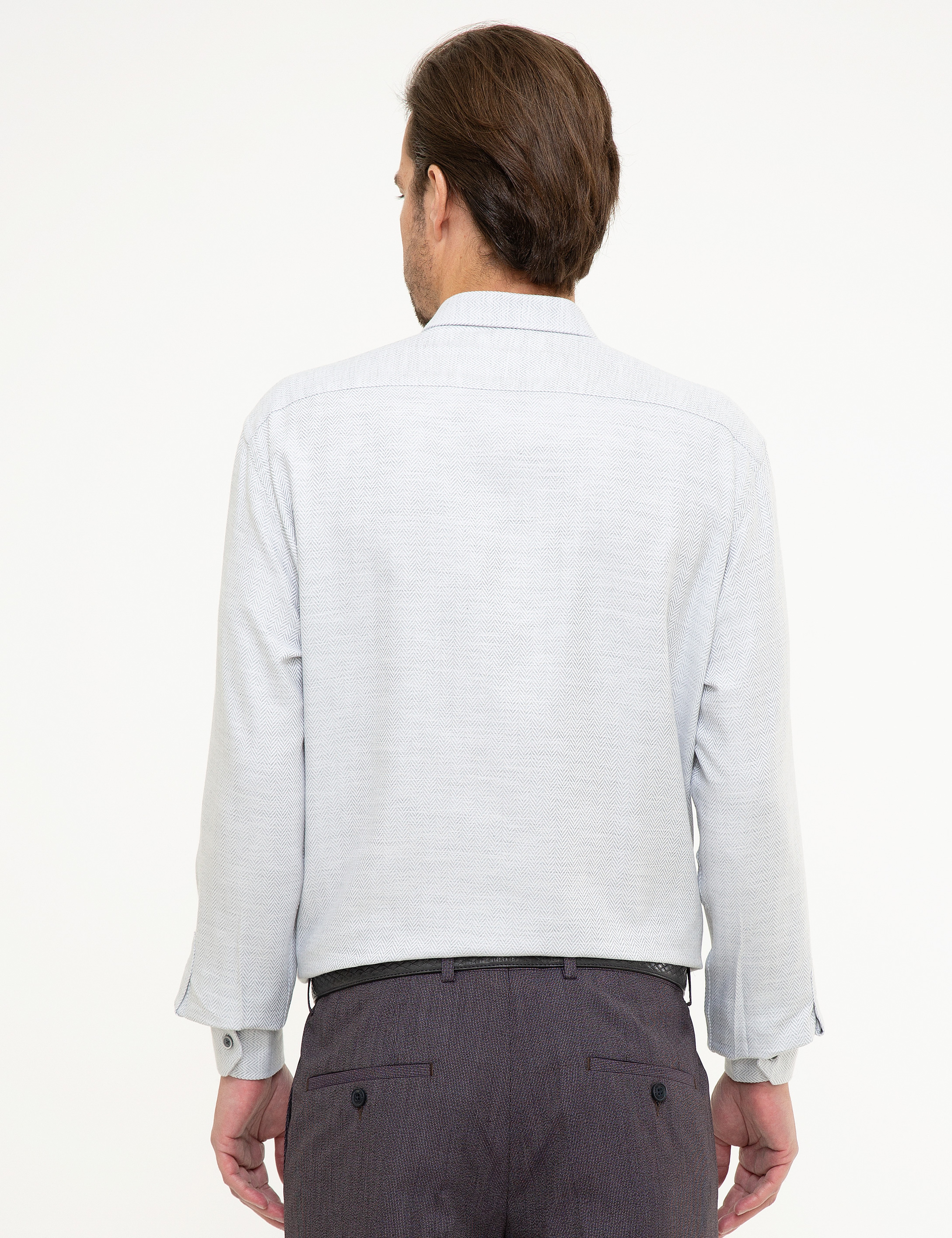 Gri Slim Fit Gömlek - Image 3