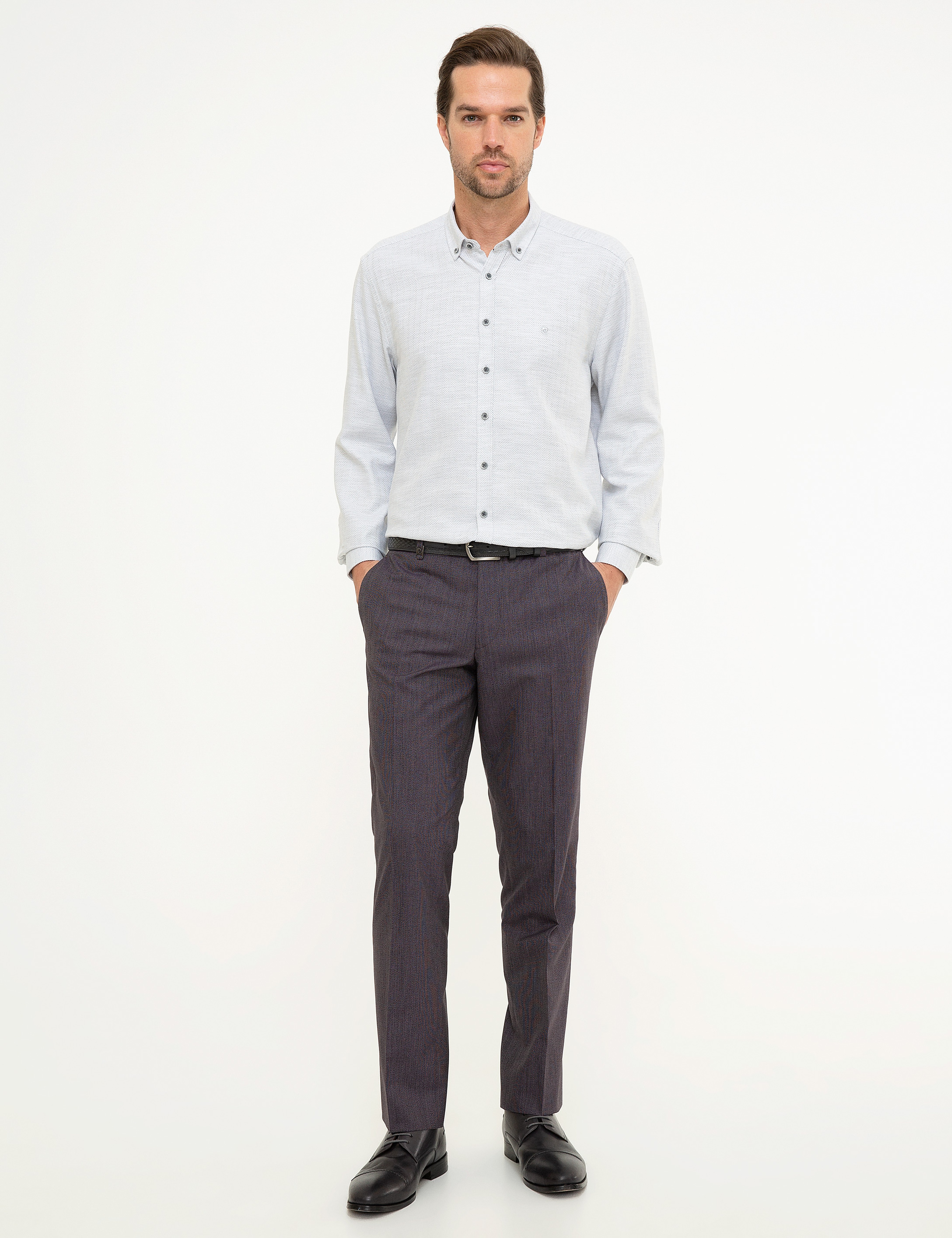 Gri Slim Fit Gömlek - Image 4