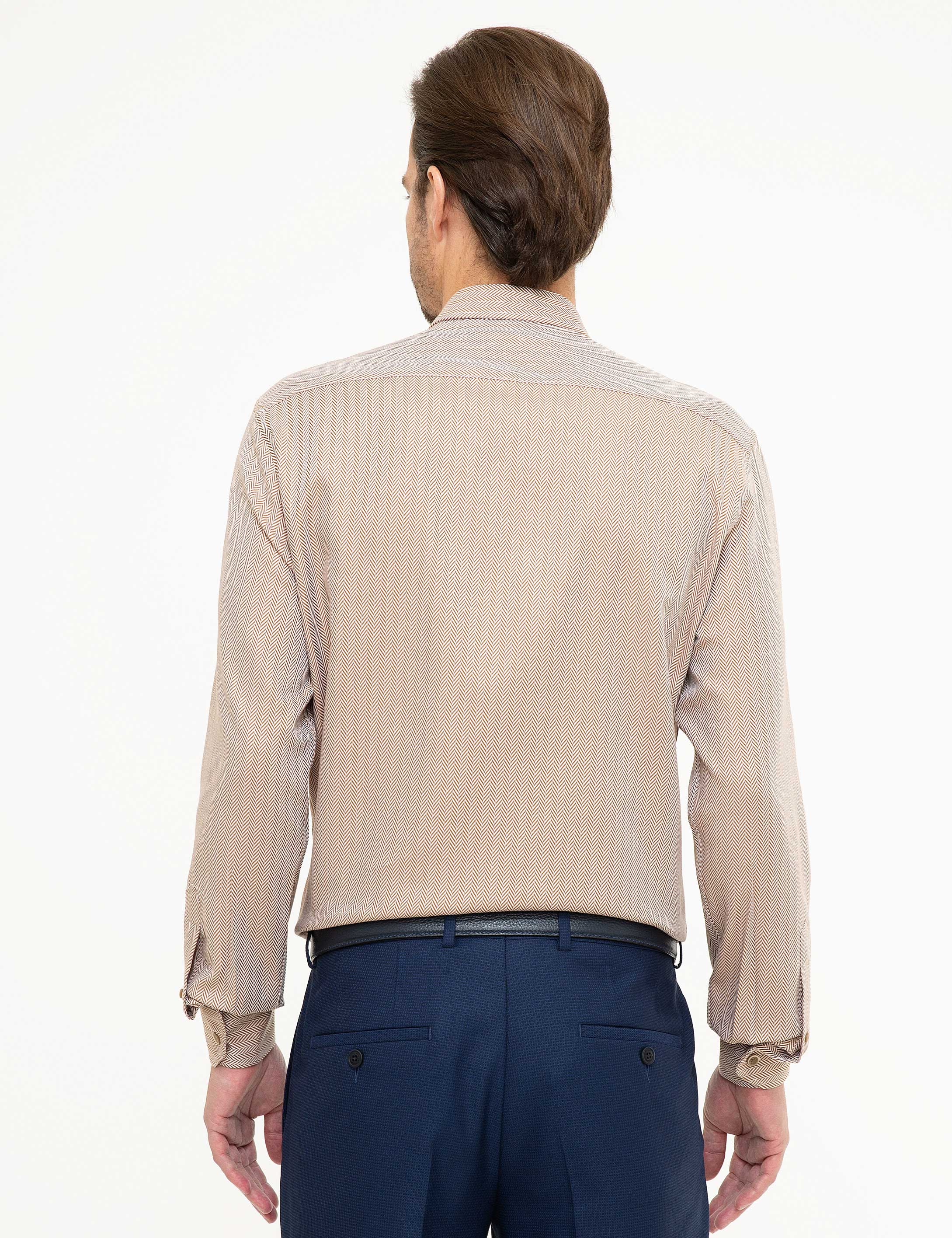 Bej Slim Fit Gömlek