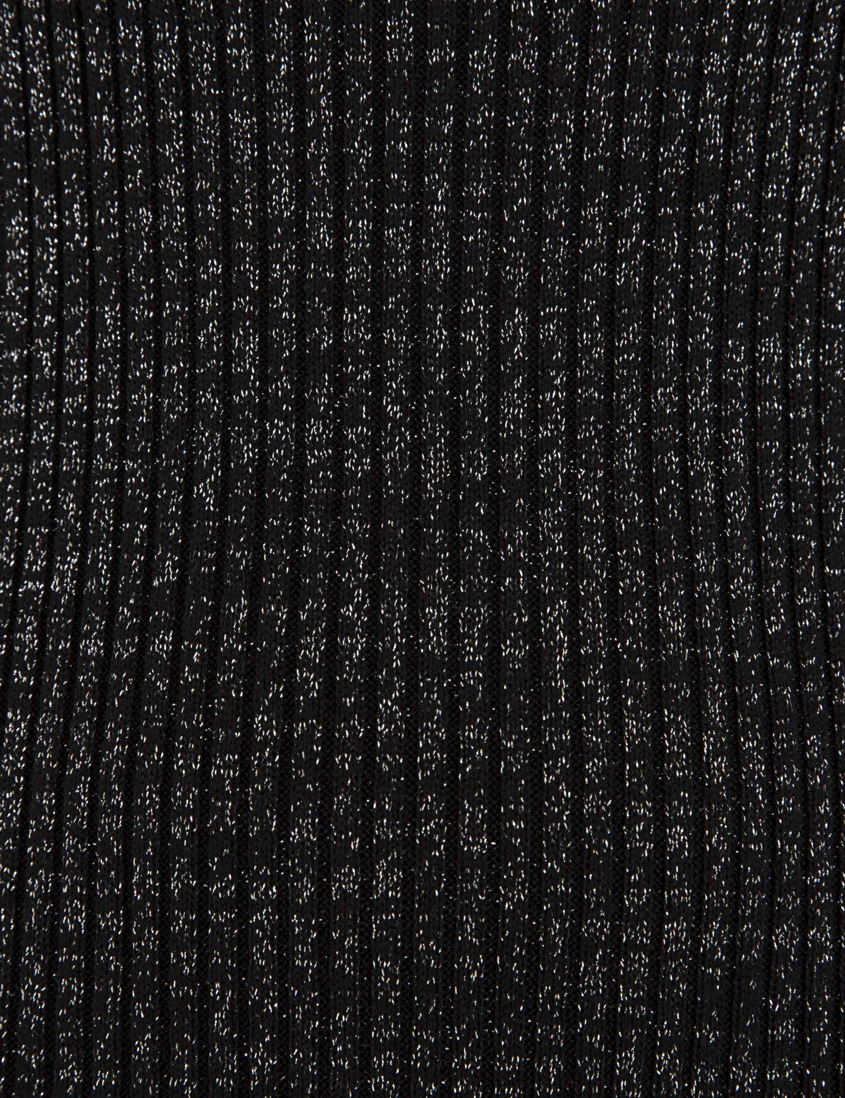 Siyah Slim Fit Bisiklet Yaka Triko Elbise