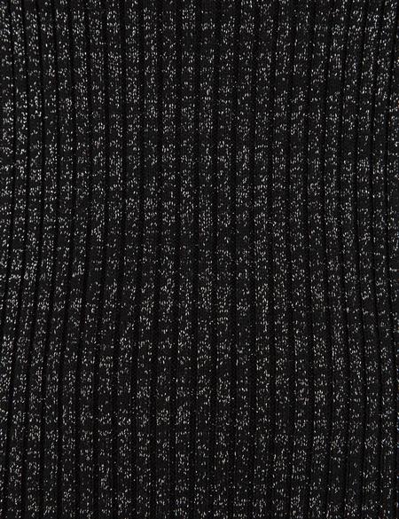 Siyah Slim Fit Bisiklet Yaka Triko Elbise - 50216255013