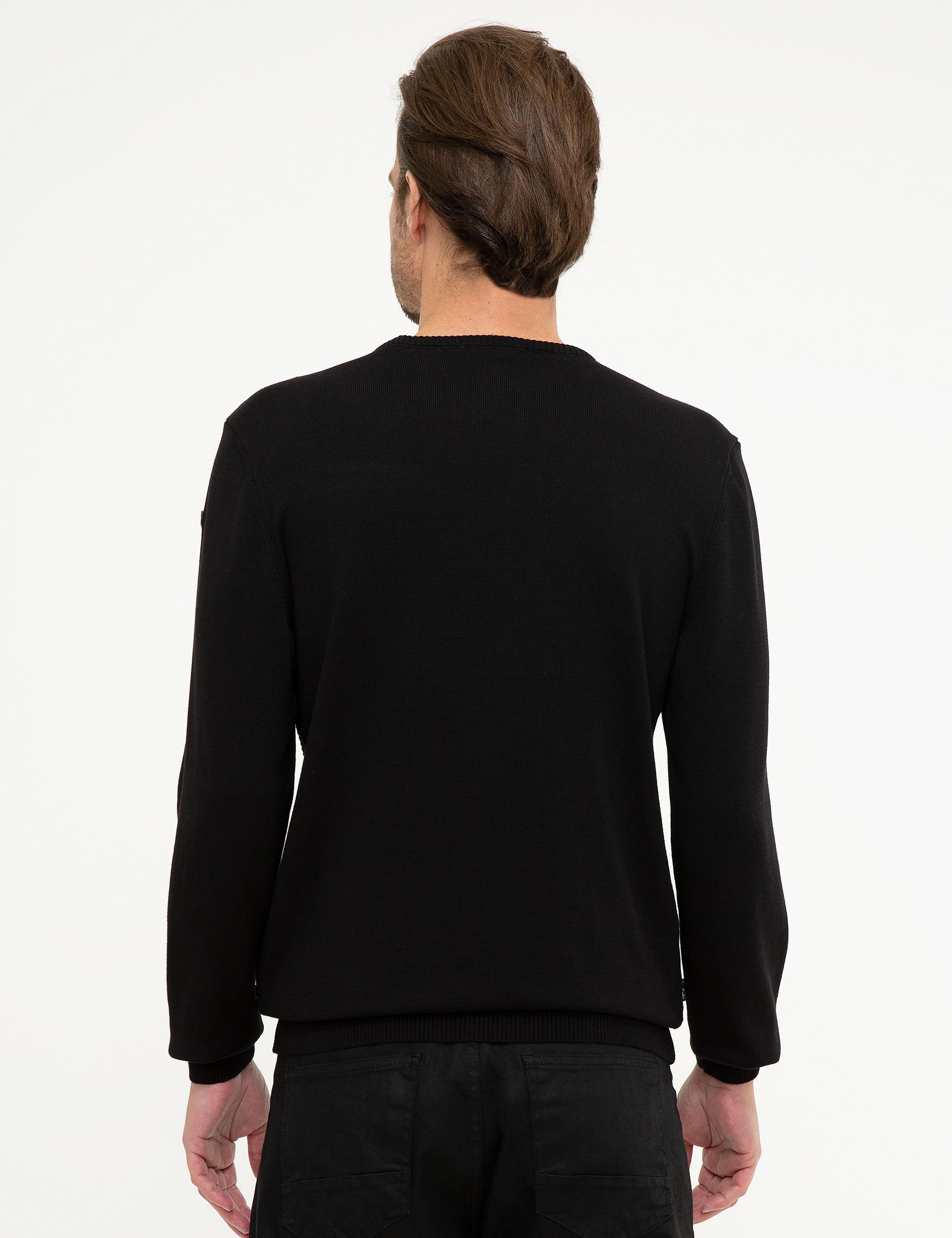 Siyah Slim Fit Triko Kazak