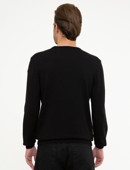 Siyah Slim Fit Triko Kazak - 50218114001