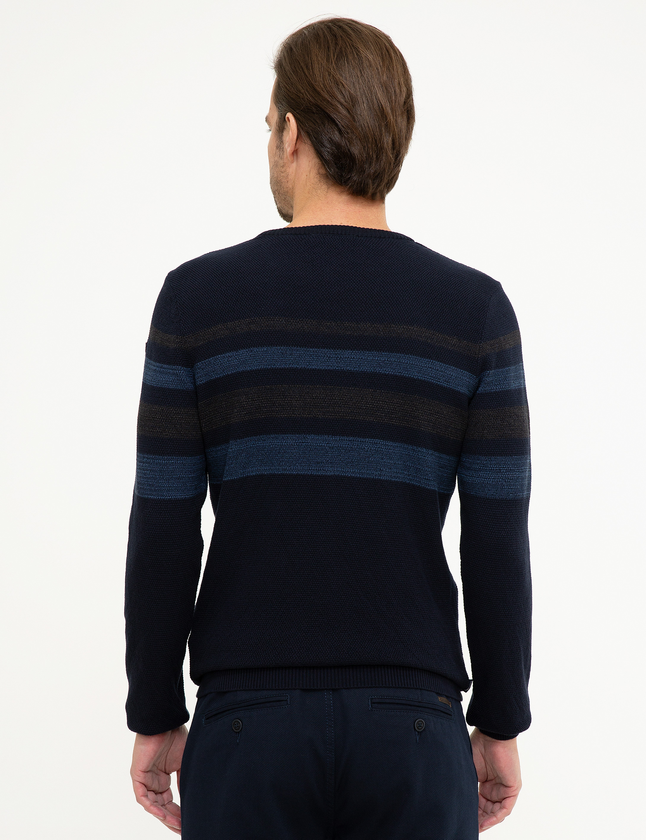Lacivert Slim Fit Triko Kazak - Image 4