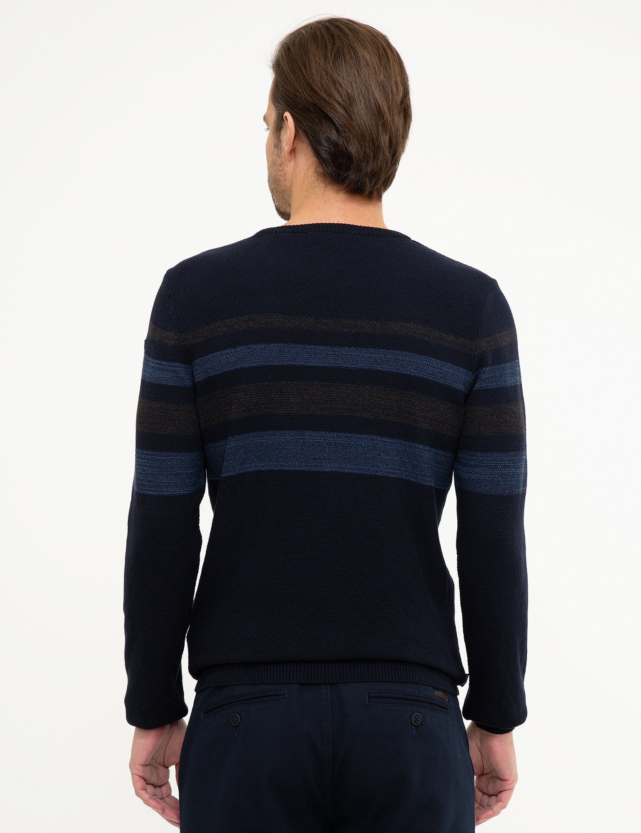 Lacivert Slim Fit Triko Kazak