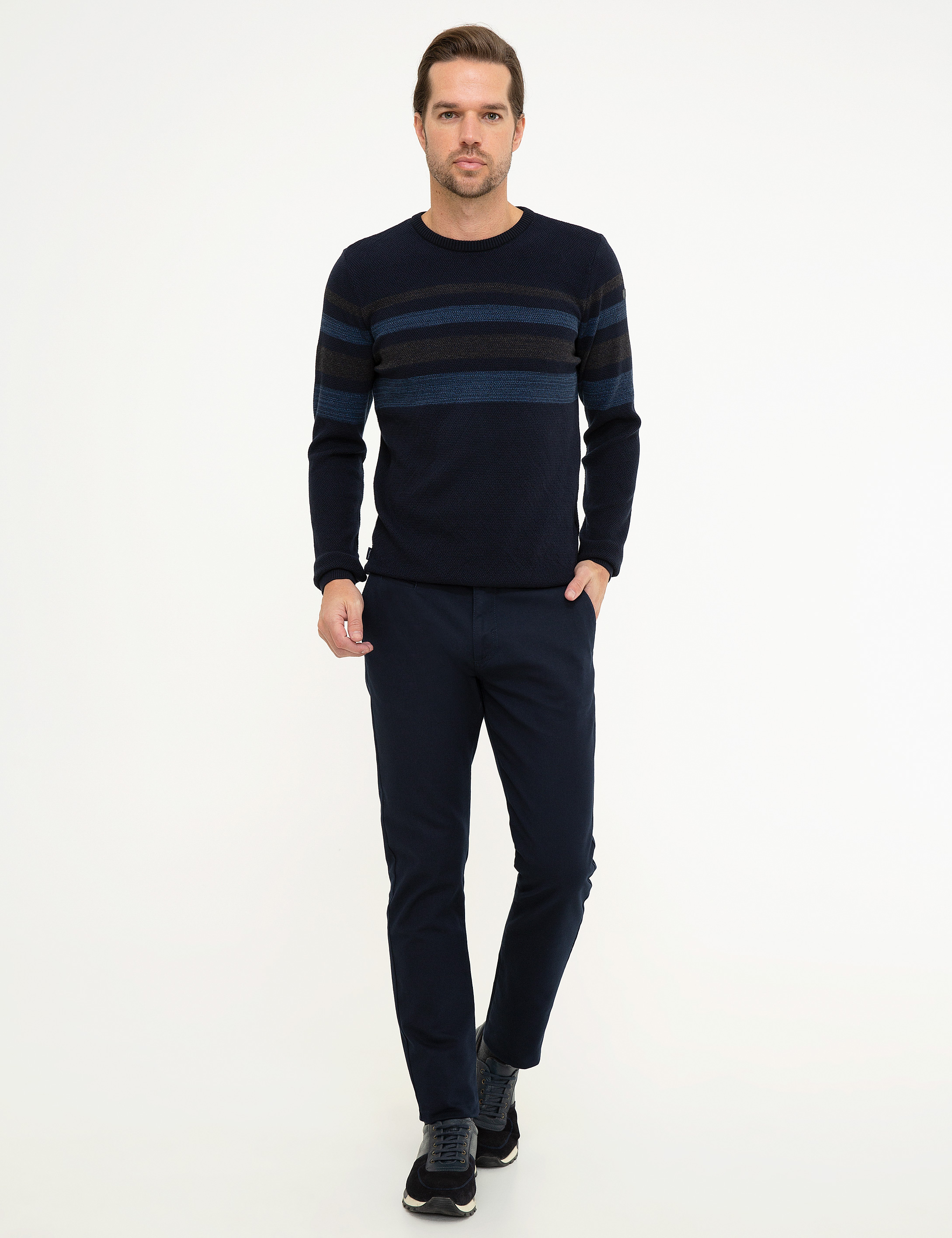 Lacivert Slim Fit Triko Kazak - Image 5