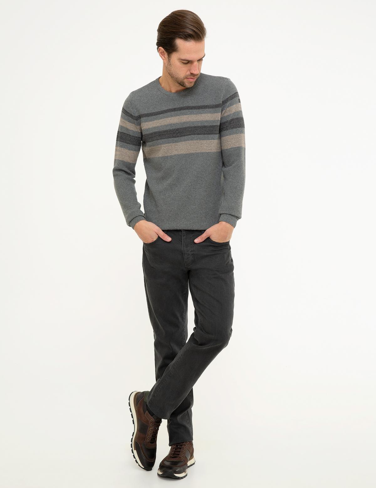 Gri Melanj Slim Fit Triko Kazak - 50218119011