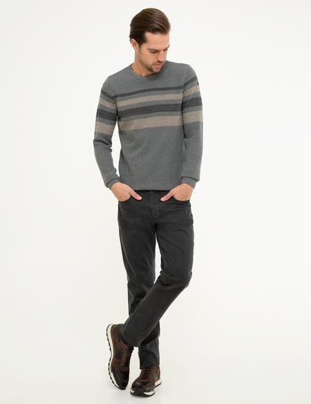 Gri Melanj Slim Fit Triko Kazak - 50218119011