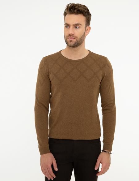 Açık Kahverengi Slim Fit Triko Kazak - 50218128021