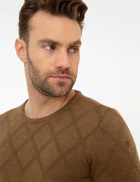 Açık Kahverengi Slim Fit Triko Kazak - 50218128021