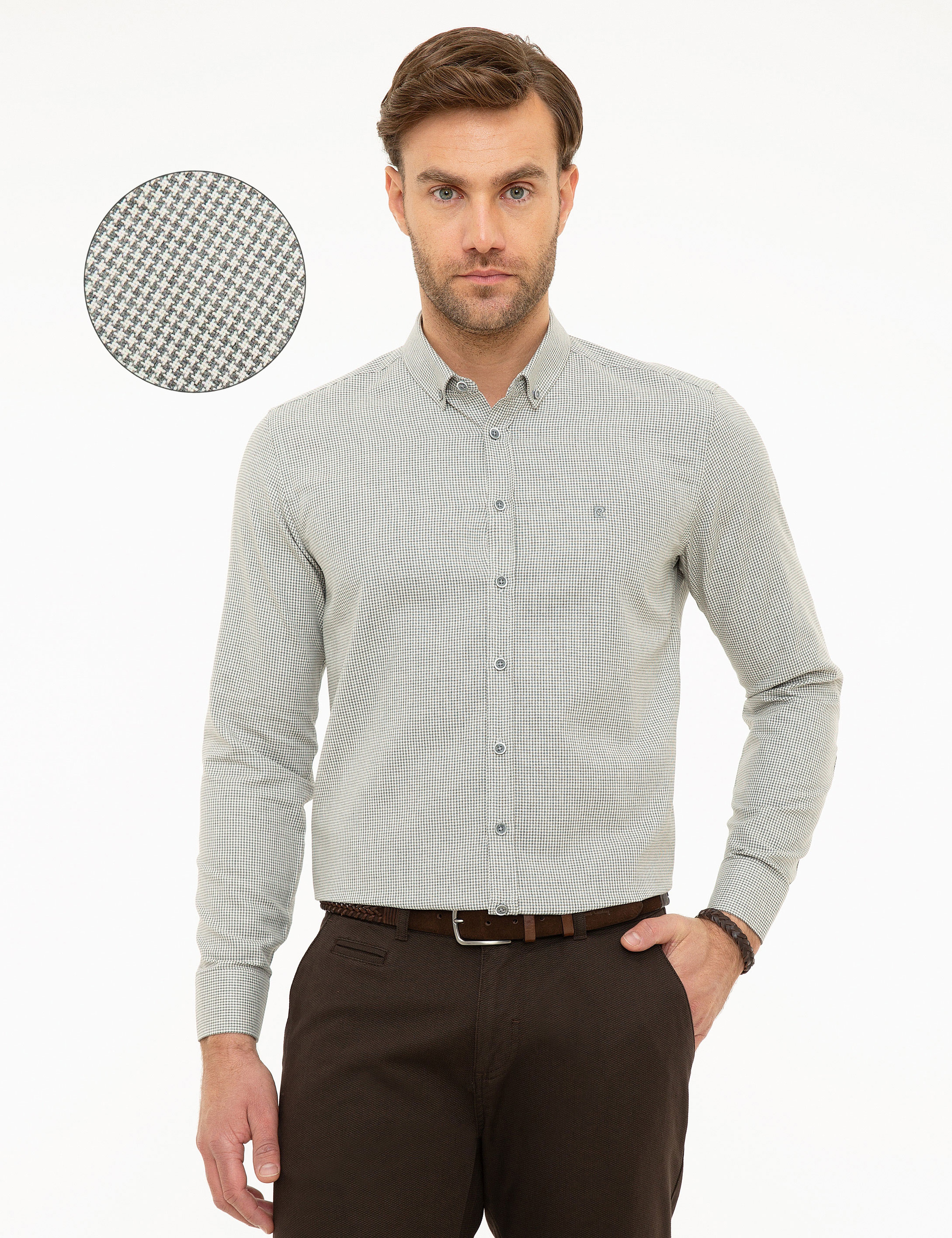 Gri Slim Fit Gömlek - Image 1