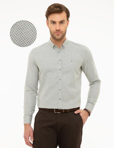 Gri Slim Fit Gömlek - 50218296003