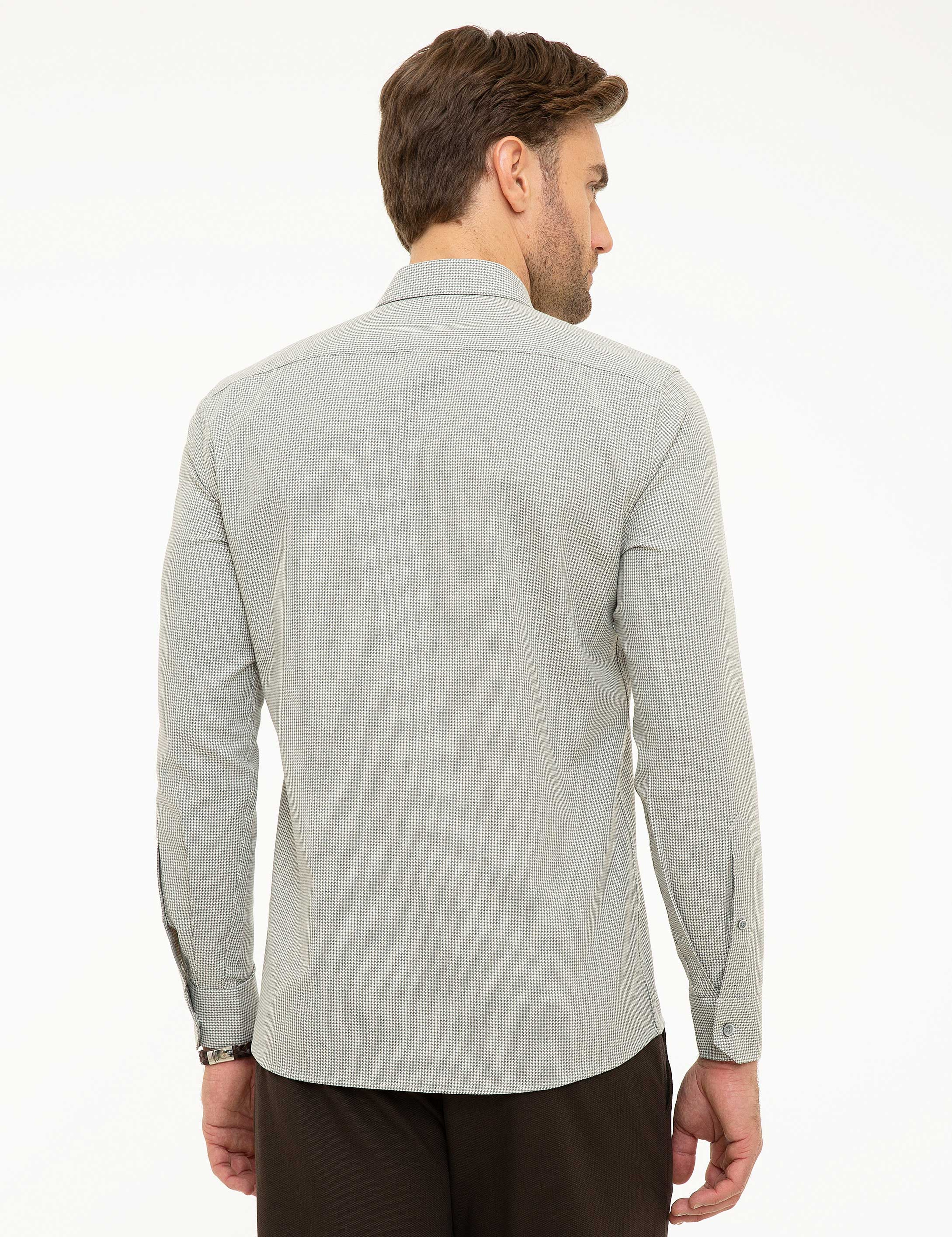 Gri Slim Fit Gömlek - Image 3