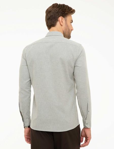 Gri Slim Fit Gömlek - 50218296003