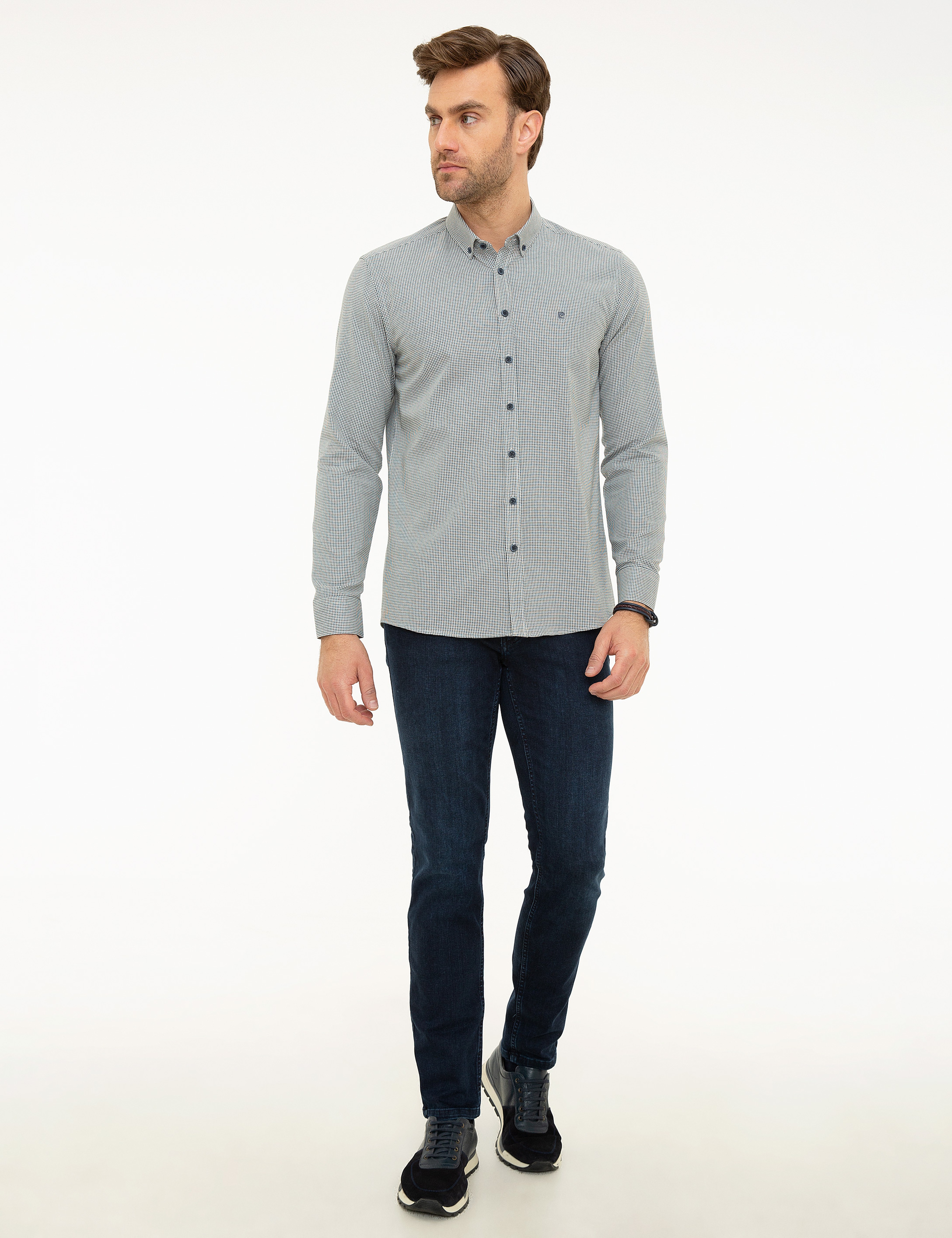 Lacivert Slim Fit Gömlek - Image 4
