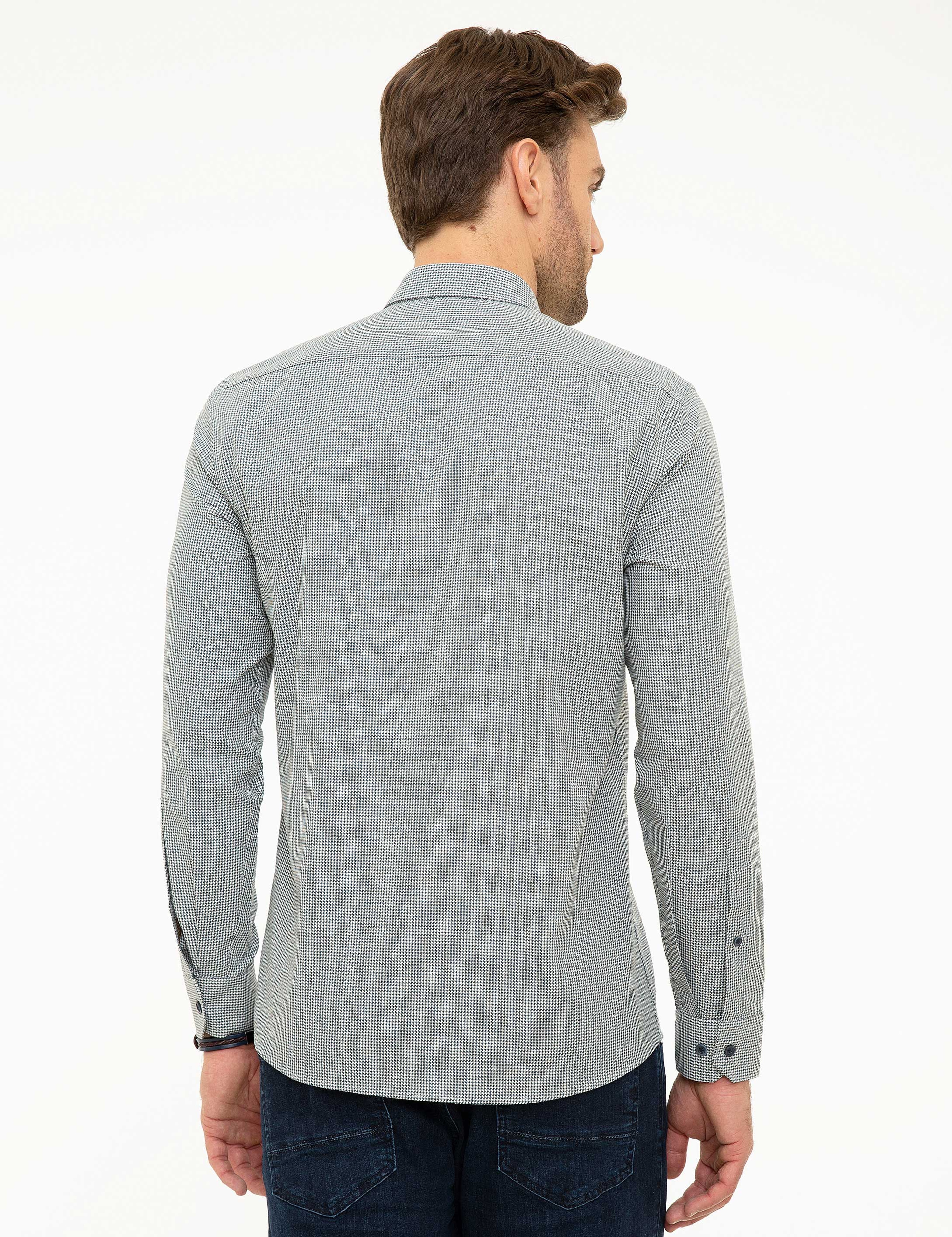 Lacivert Slim Fit Gömlek - Image 3