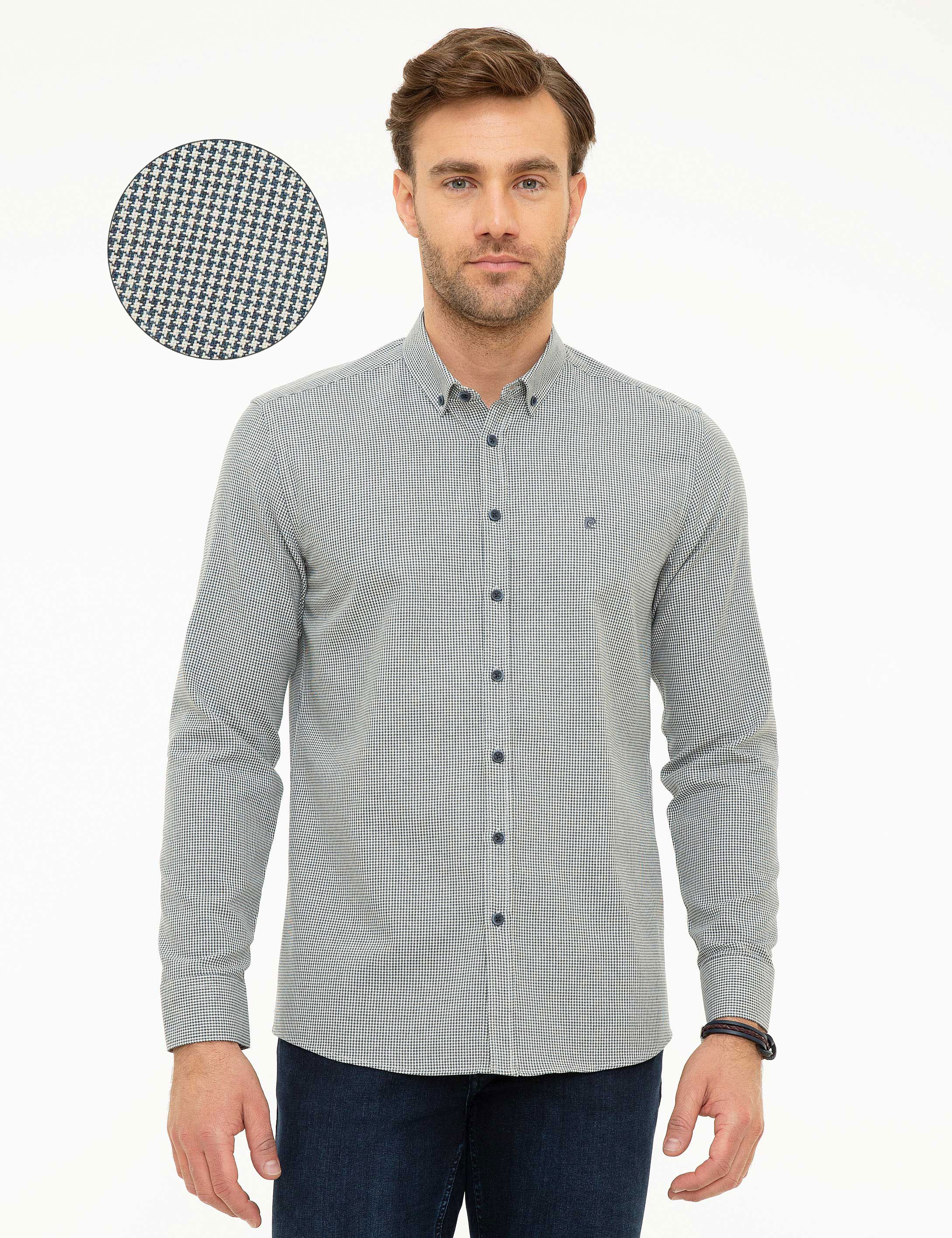 Lacivert Slim Fit Gömlek - Image 1