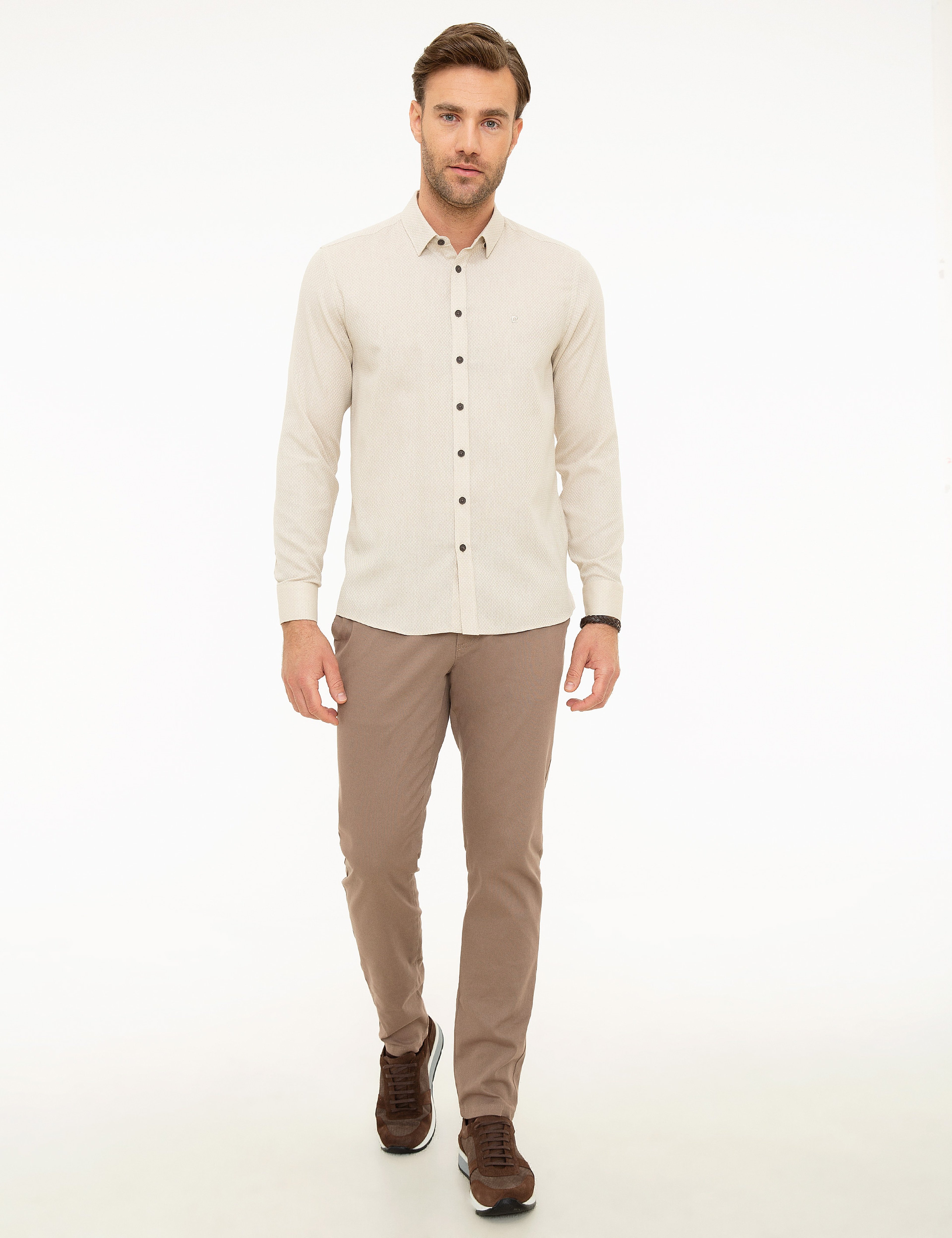 Bej Slim Fit Gömlek - Image 4
