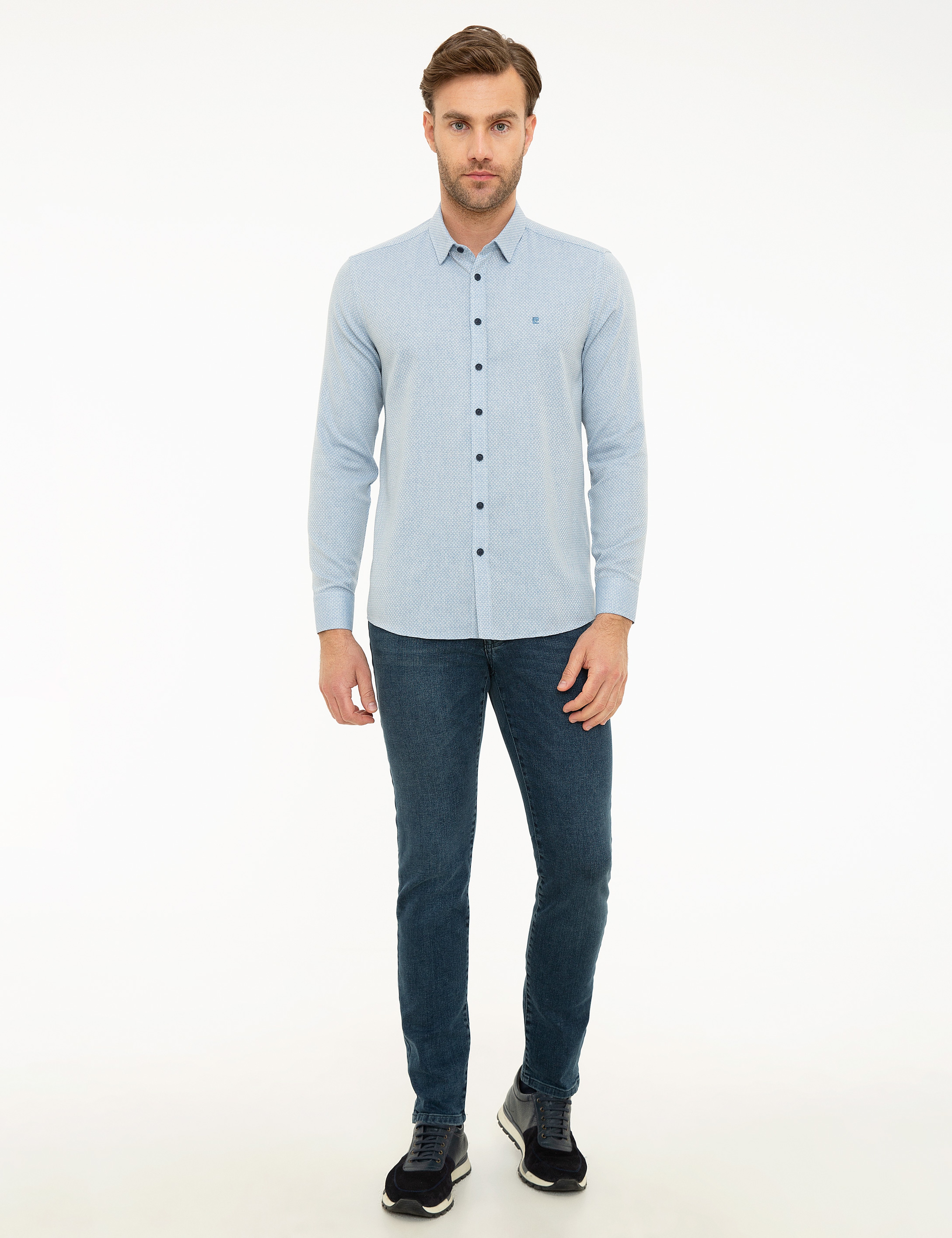 Mavi Slim Fit Gömlek - Image 4