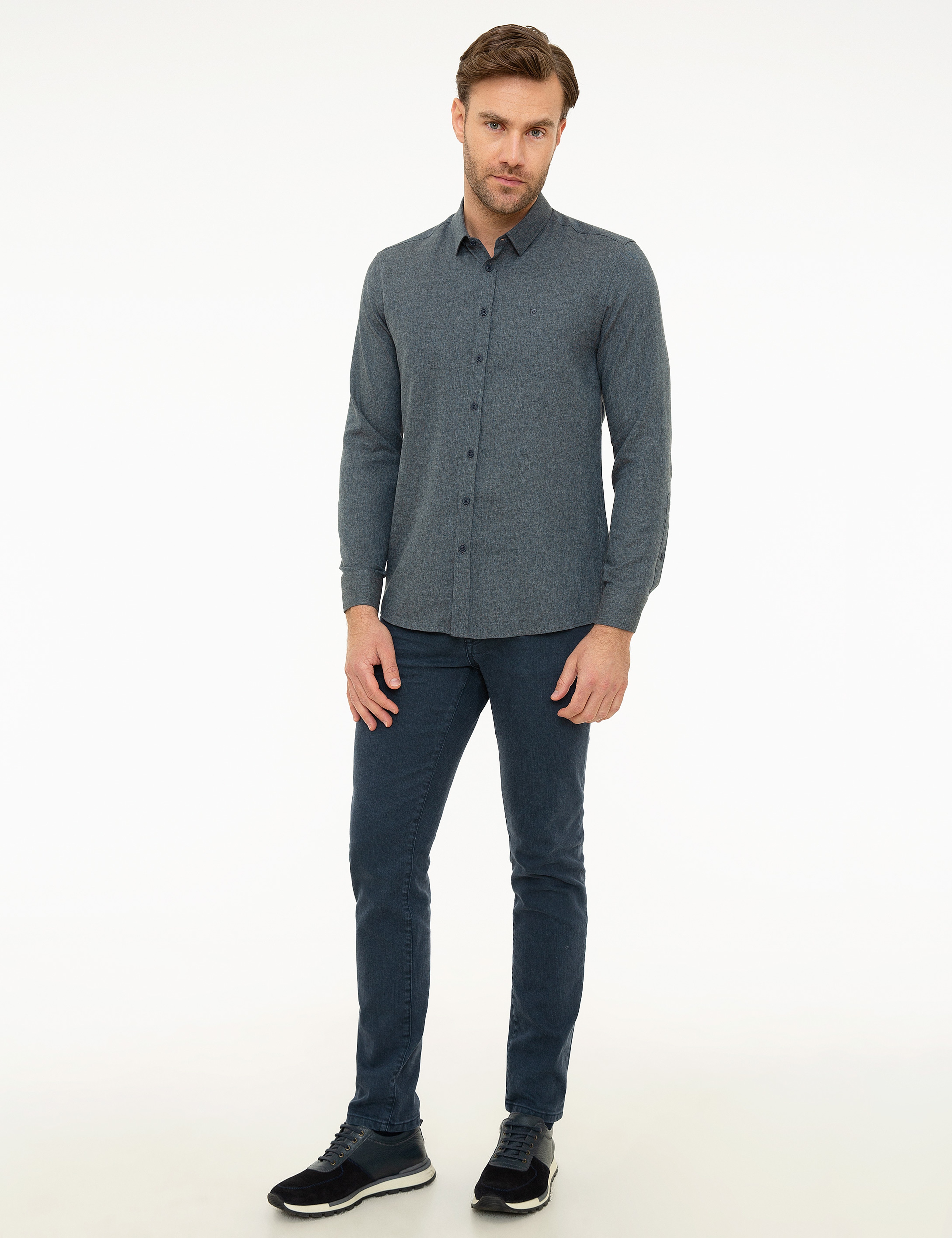 Lacivert Slim Fit Gömlek - Image 4
