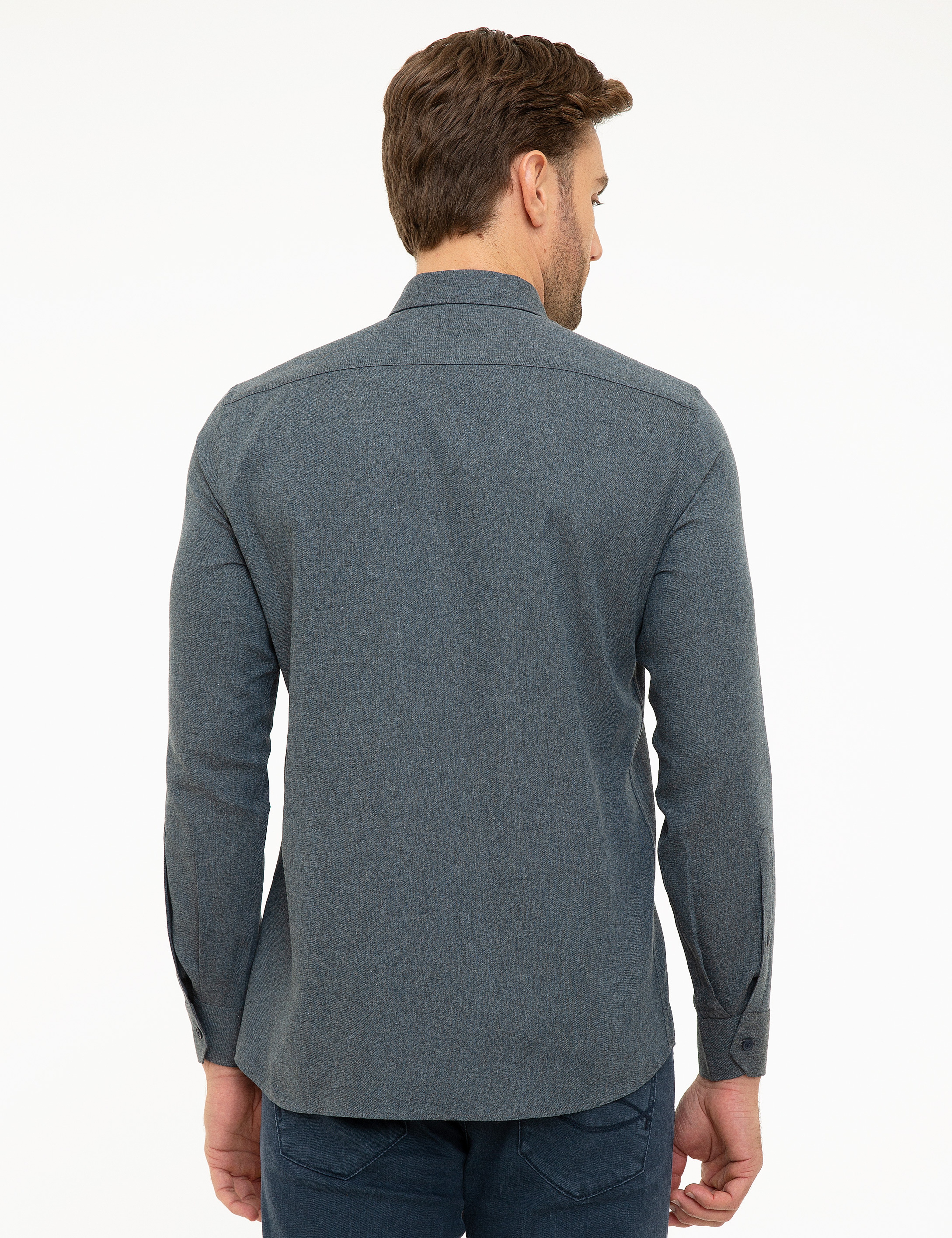 Lacivert Slim Fit Gömlek