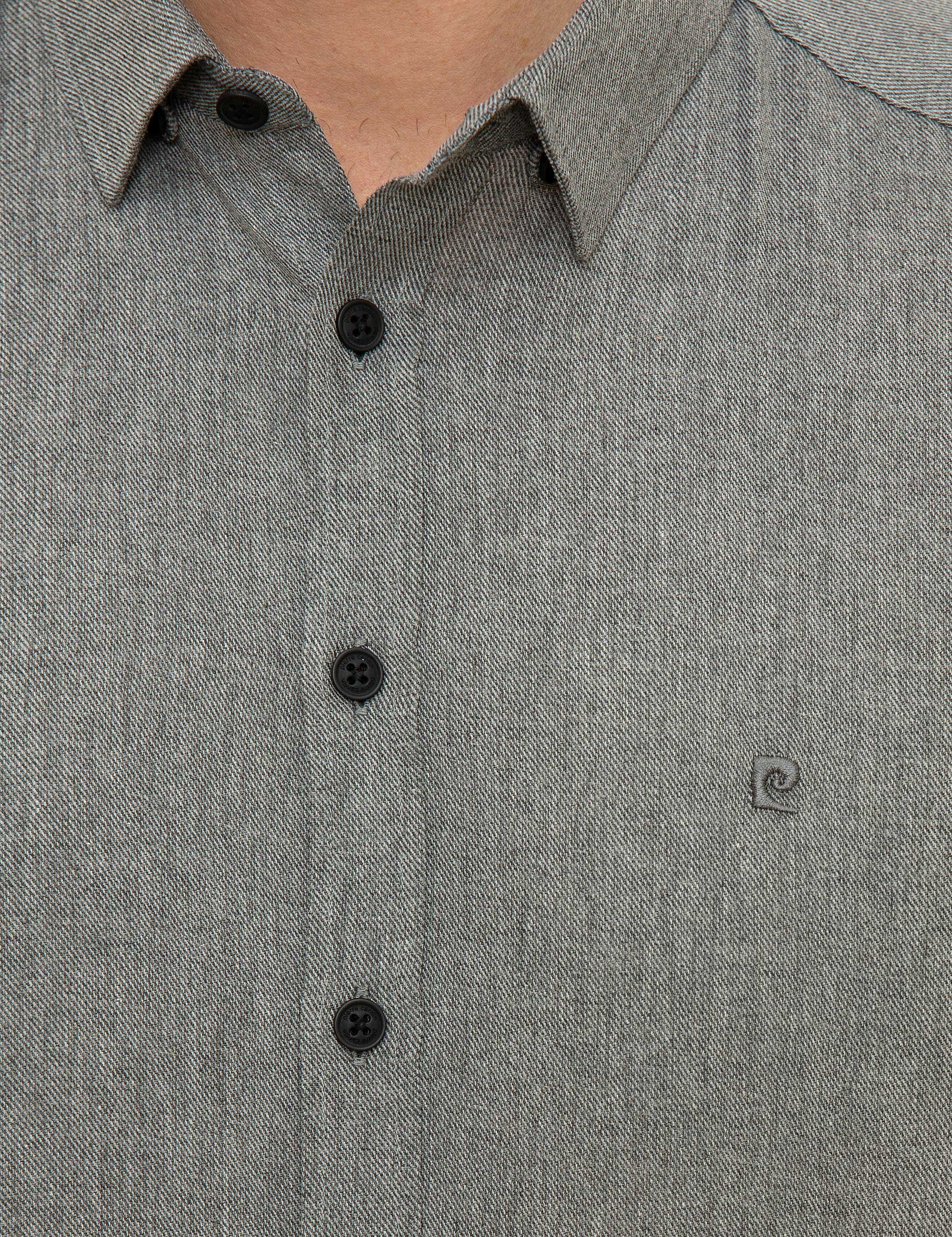 Gri Slim Fit Gömlek - Image 5