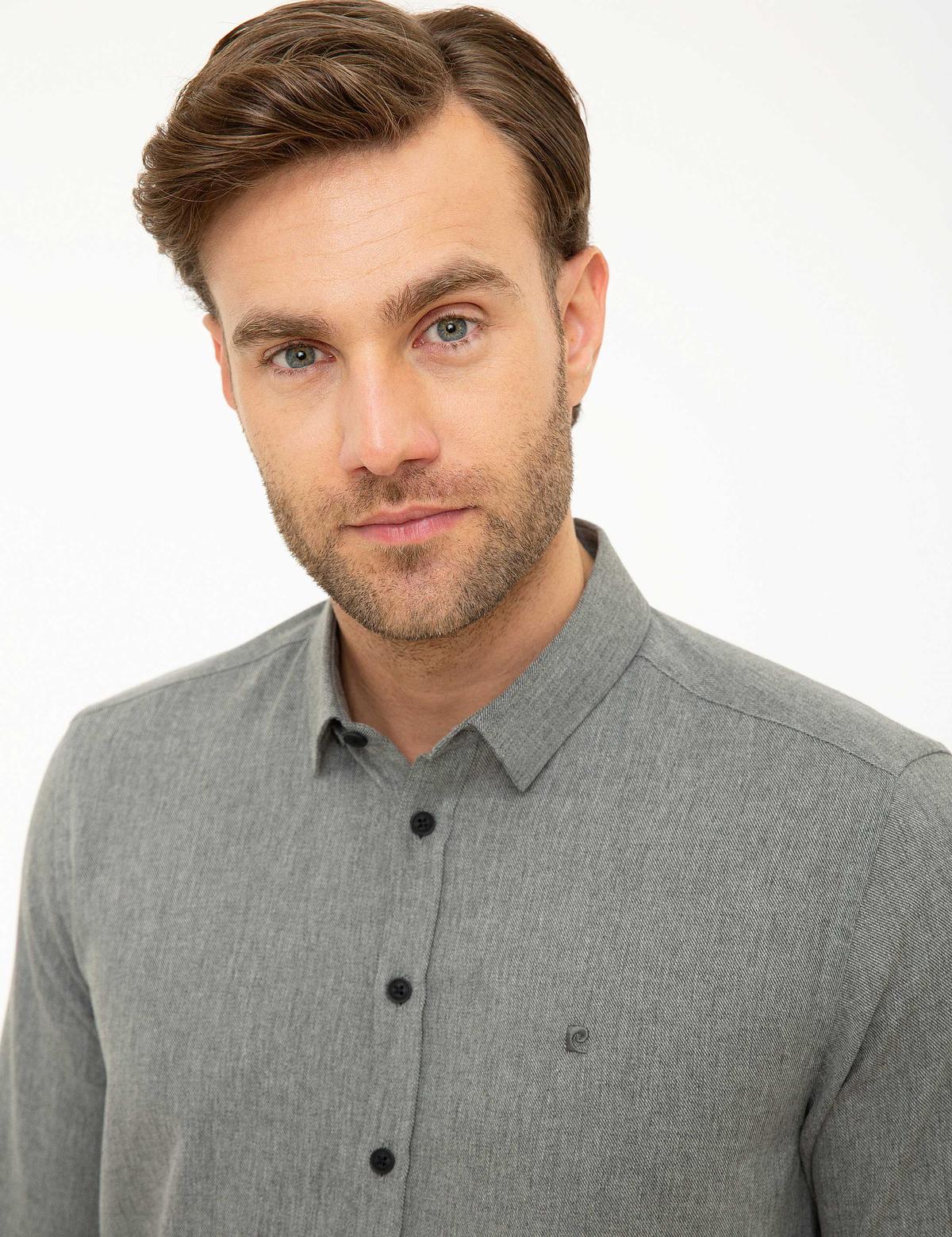 Gri Slim Fit Gömlek - 50218325042