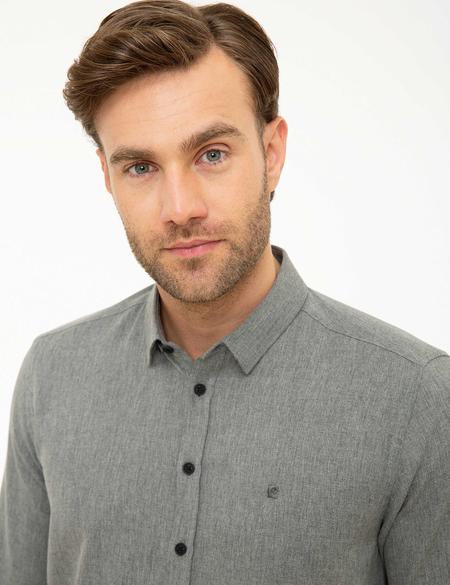 Gri Slim Fit Gömlek - 50218325042