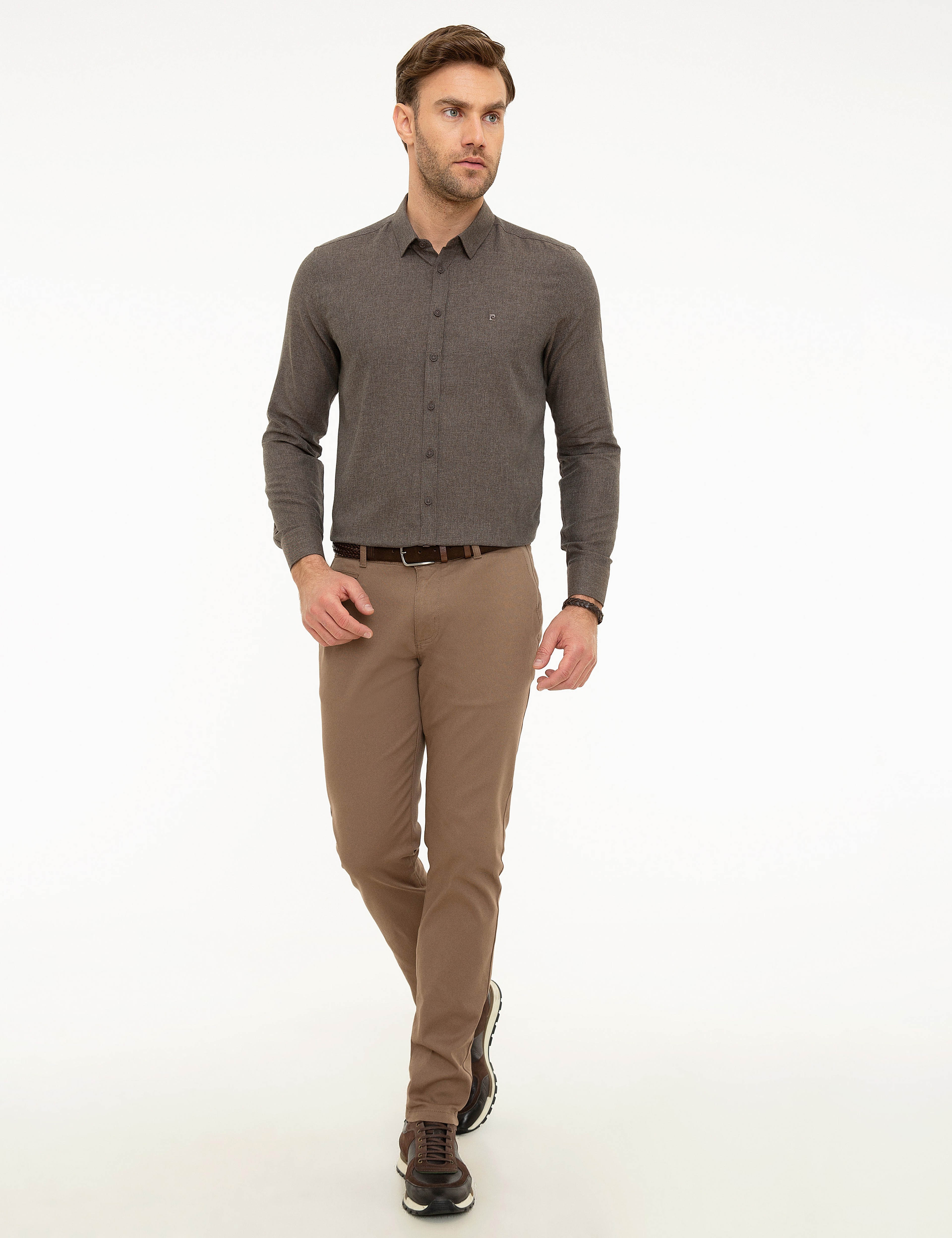 Kahverengi Slim Fit Gömlek - Image 4